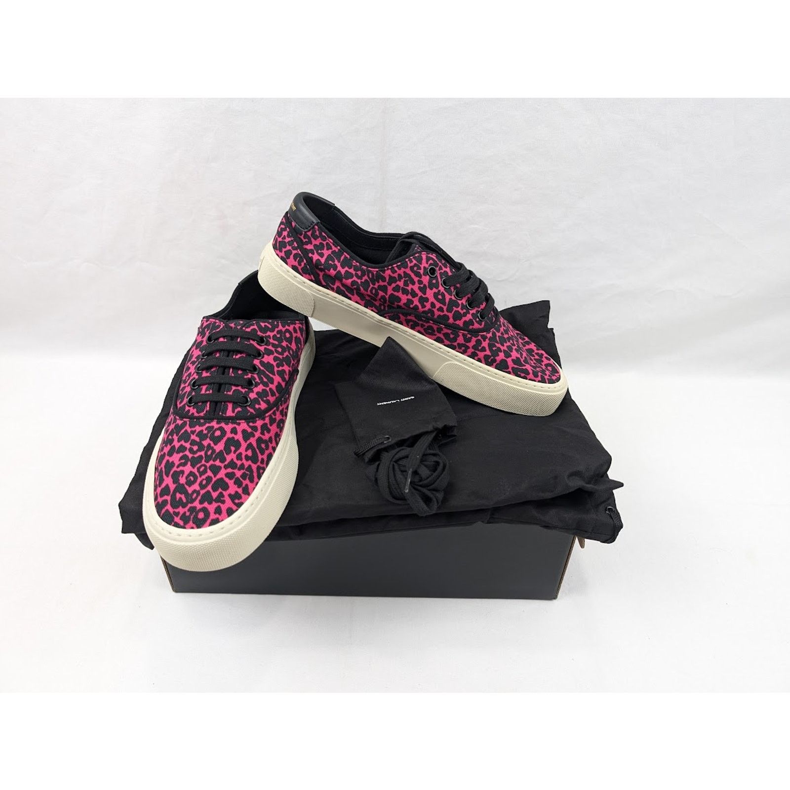 Saint Laurent Paris o1rshd1 Women's Venice Low Top SL Sneakers in Fuxia Nero 41 Size US 11 / IT 41 - 20 Thumbnail