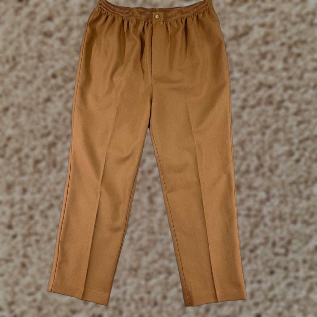Vintage Sasson By Mustang Pants Womens 10 Beige 36x27 100% Polyester Elastic Waist Size 32" / US 10 / IT 46 - 1 Thumbnail