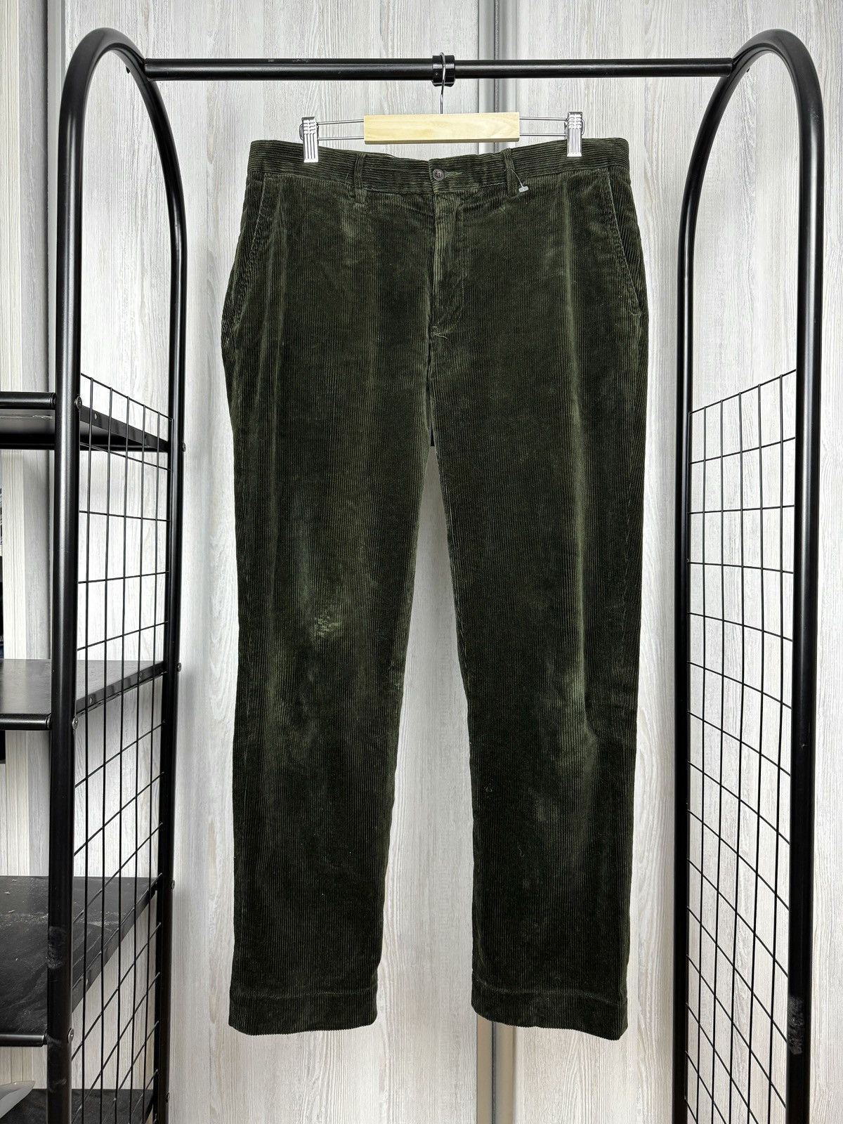 Rugby Ralph Lauren green corduroy heavy casual chino pants