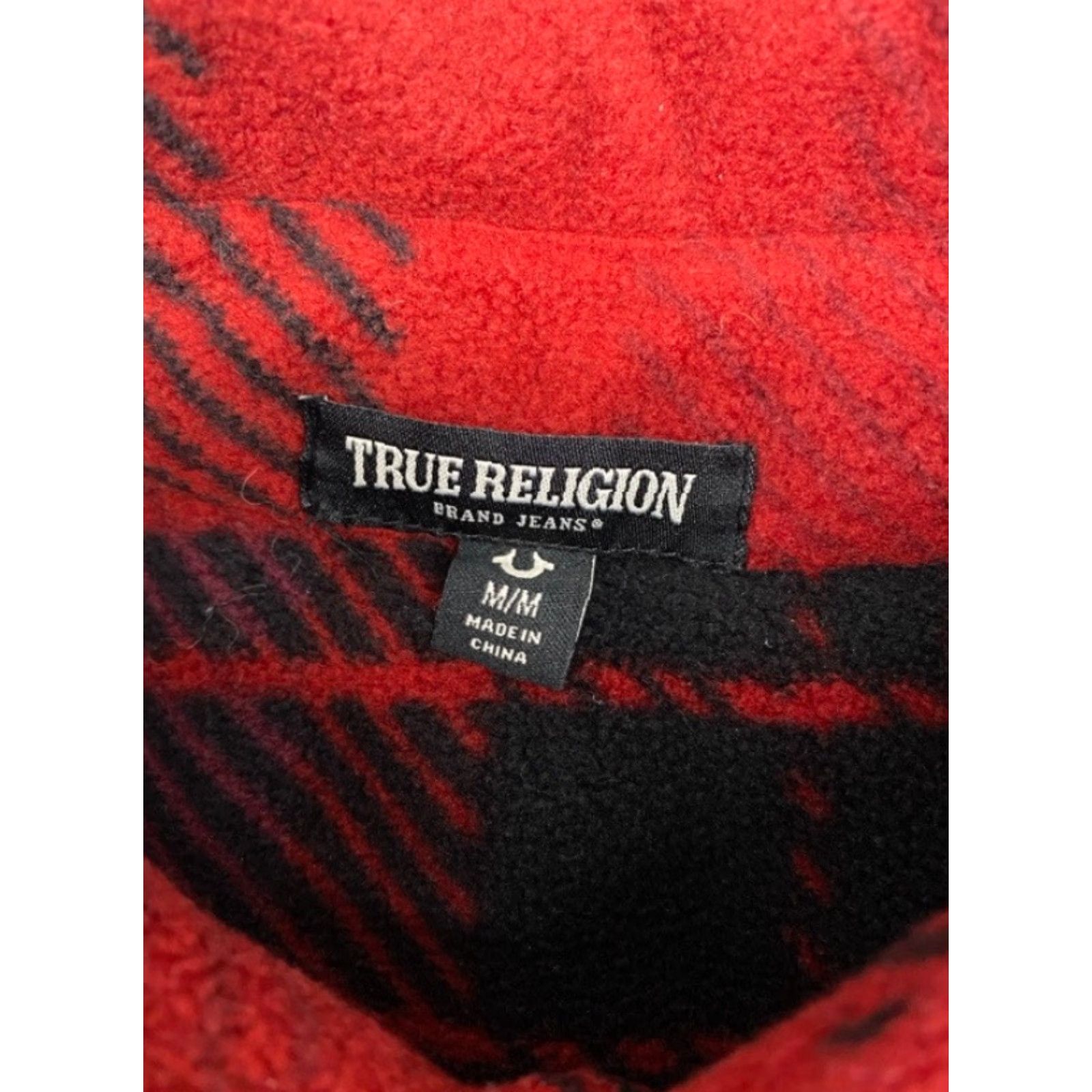 True Religion VINTAGE True Religion Shacket Women's M Red Plaid Polar Fleece Snap Buttons 5886 Size M / US 6-8 / IT 42-44 - 6 Thumbnail