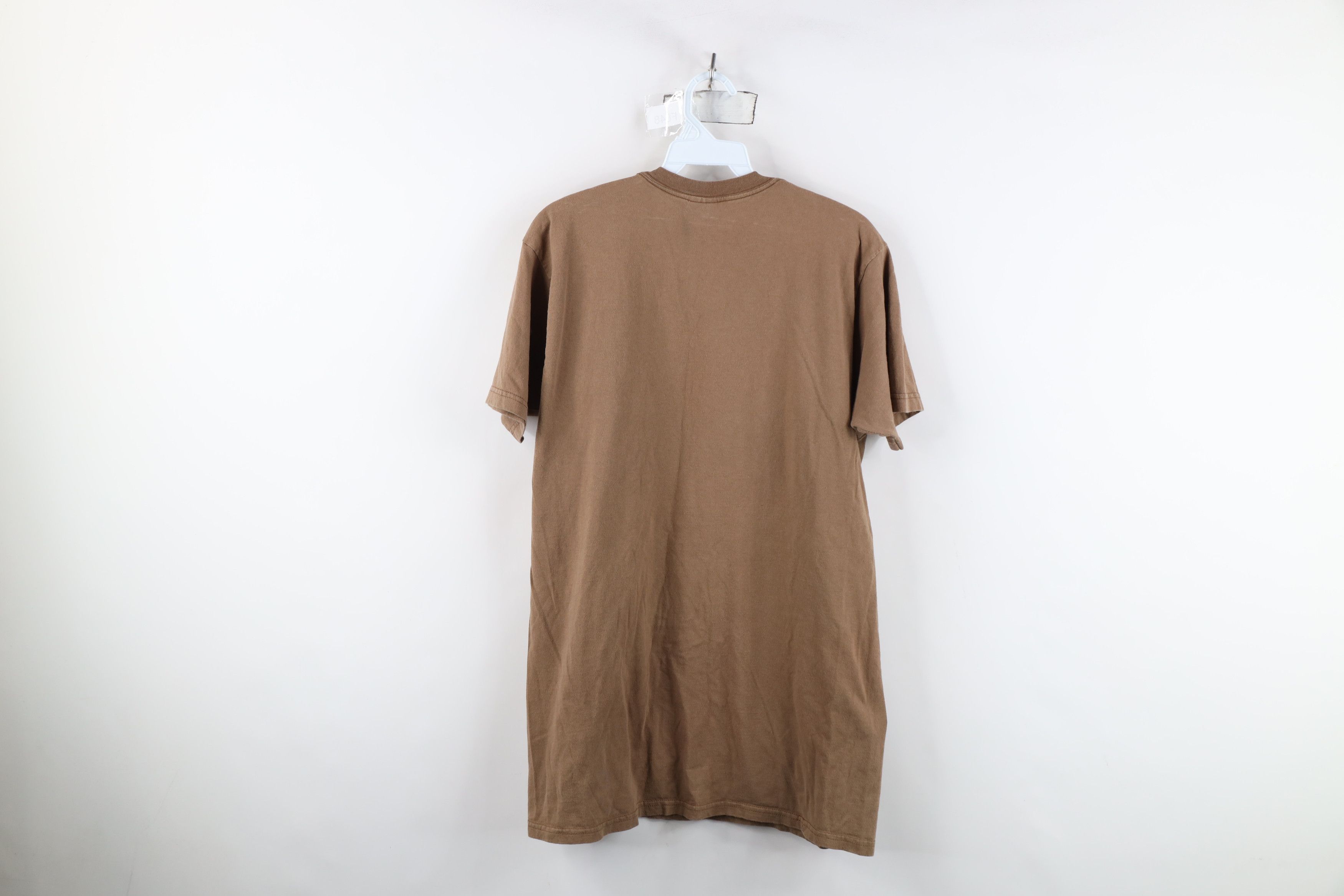 Vintage Vintage 90s Streetwear Blank Combed Cotton T-Shirt Brown USA Size US L / EU 52-54 / 3 - 13 Thumbnail