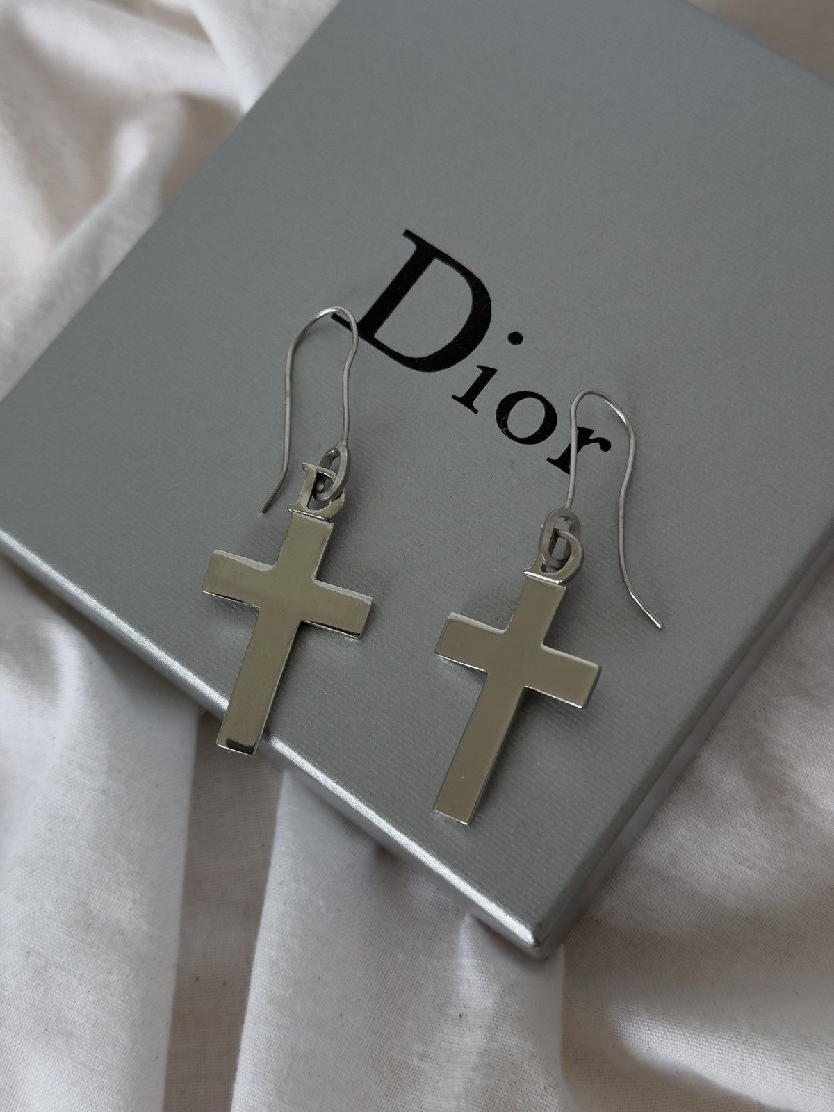 Dior × Vintage Dior vintage stainless steel cross earrings y2k Size ONE SIZE - 3 Thumbnail