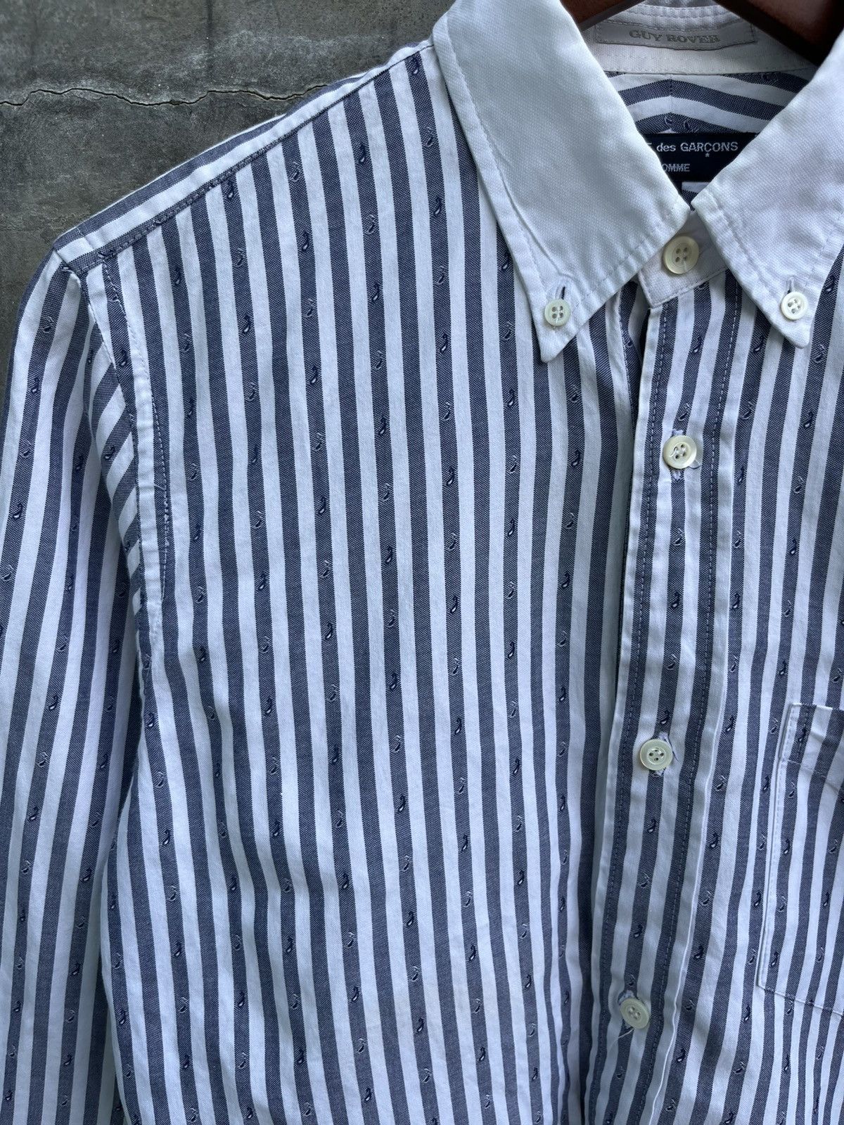 Comme des Garcons Homme SS13 Hickory Striped Music Notes Shirt Size US XS / EU 42 / 0 - 2 Thumbnail