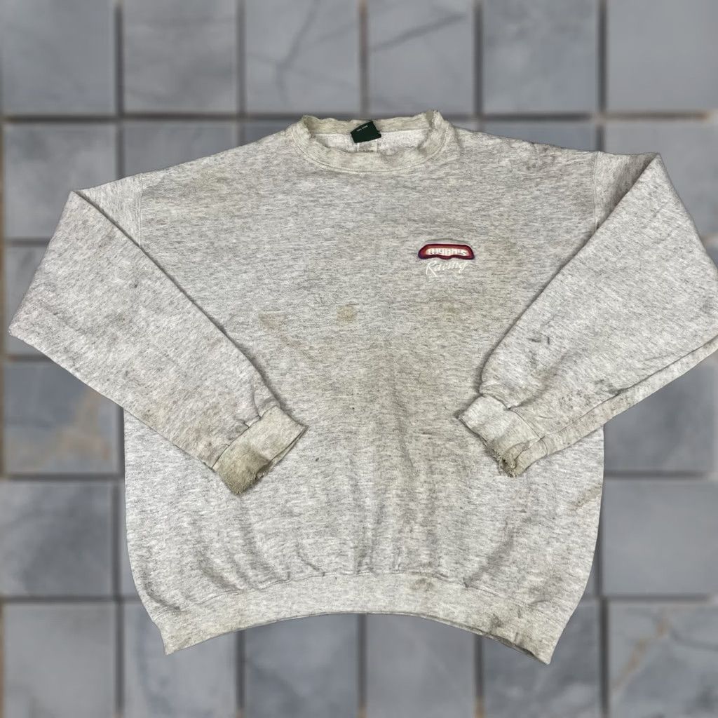 Vintage VINTAGE MV Sport Wynns Racing Sweatshirt Adult L Gray Embroidered 90s Grunge Hip Hop USA Shirt Mens Size US L / EU 52-54 / 3 - 1 Thumbnail