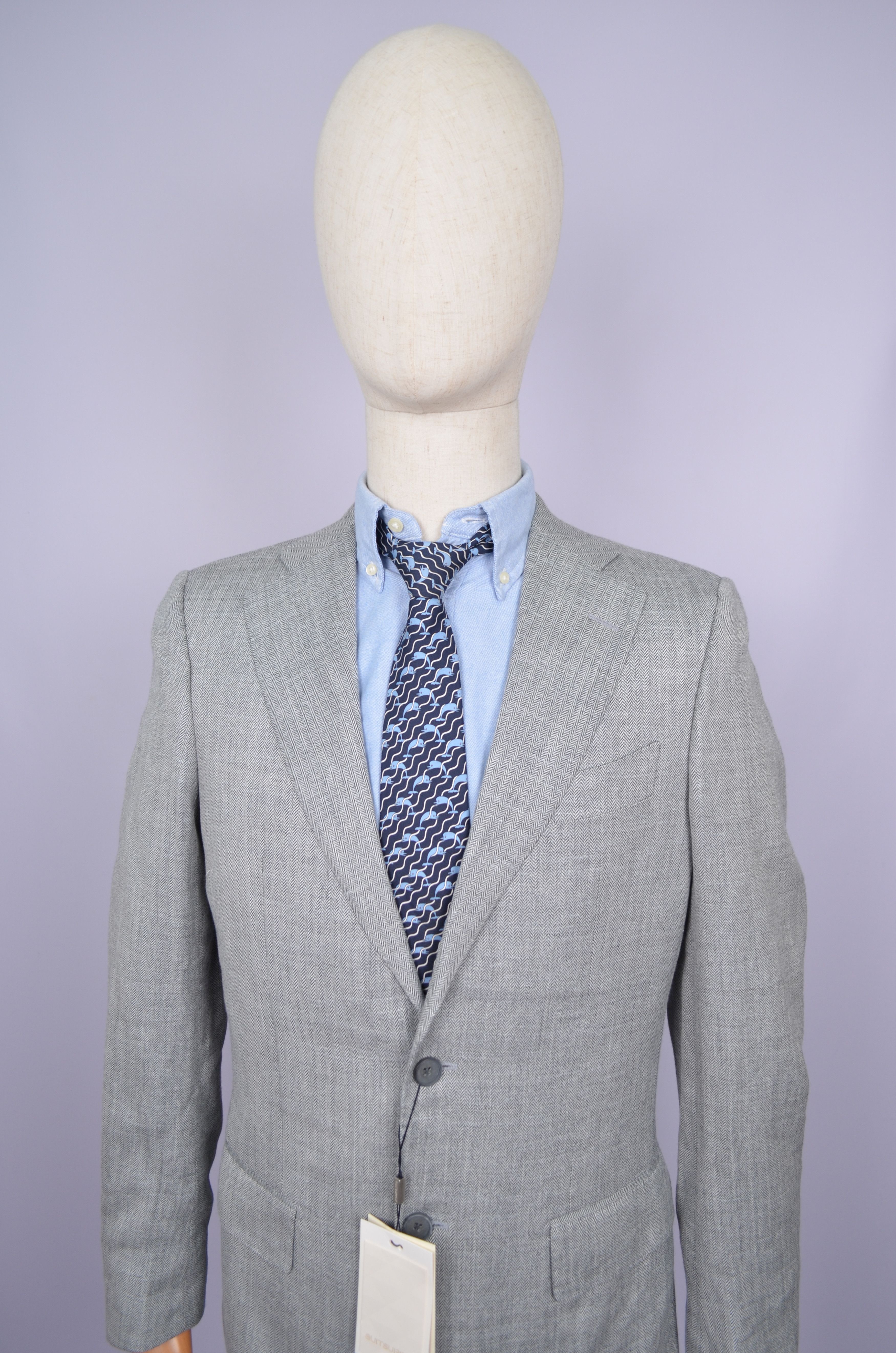 Suitsupply SUITSUPPLY Lazio Ethomas Wool Silk Linen Suit Grey US36 Size 36R - 3 Thumbnail