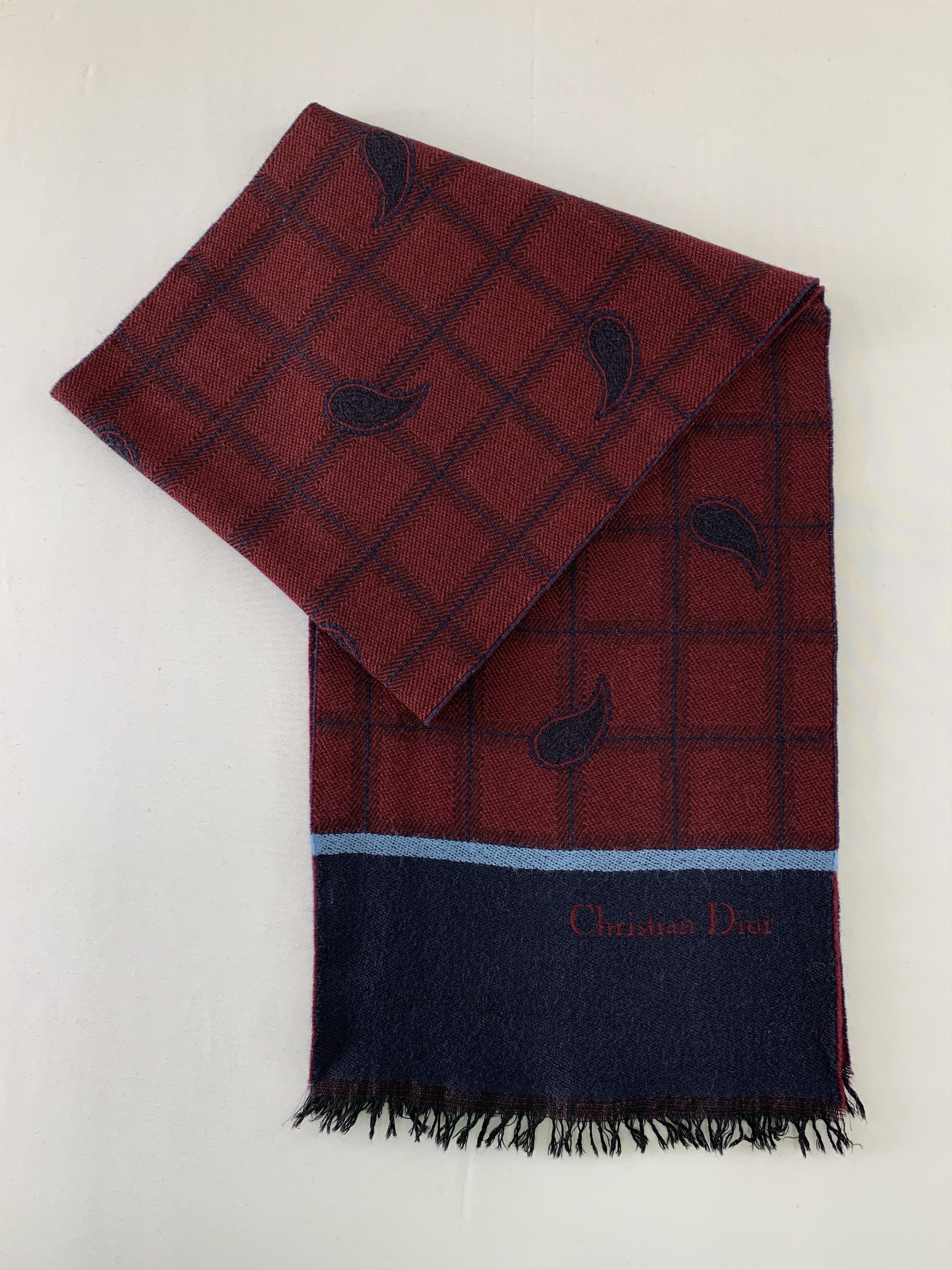 Christian Dior Monsieur Christian Dior Scarf Wool Muffler Neck Wrap BL4300 Size ONE SIZE - 2 Thumbnail