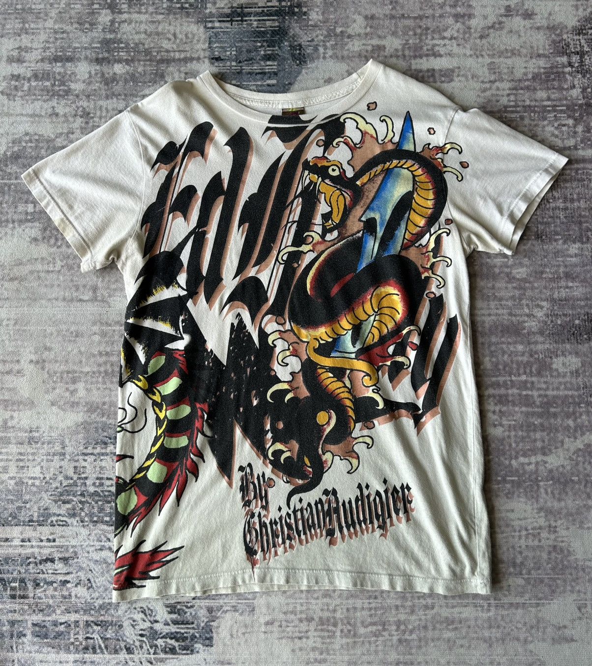 Ed Hardy Y2k Ed Hardy Overprint Snakes Tshirt Size US S / EU 44-46 / 1 - 1 Thumbnail