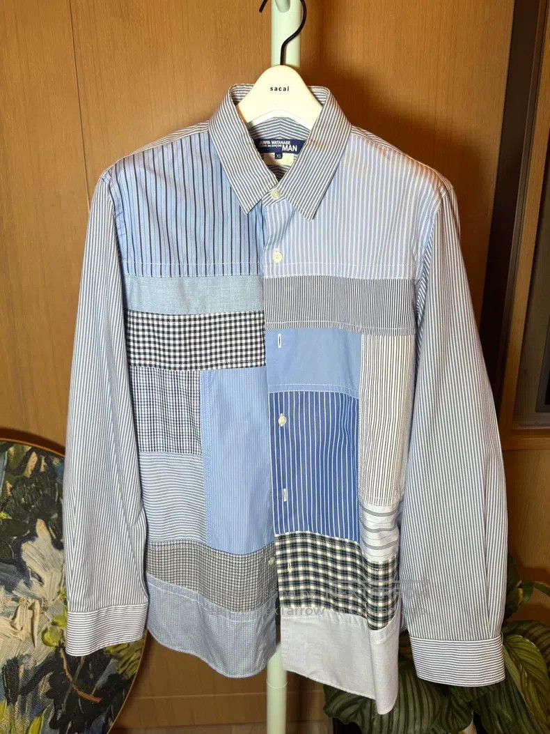 Junya Watanabe Junya Watanabe Men's Striped Patchwork Design Shirt Size US XS / EU 42 / 0 - 1 Thumbnail