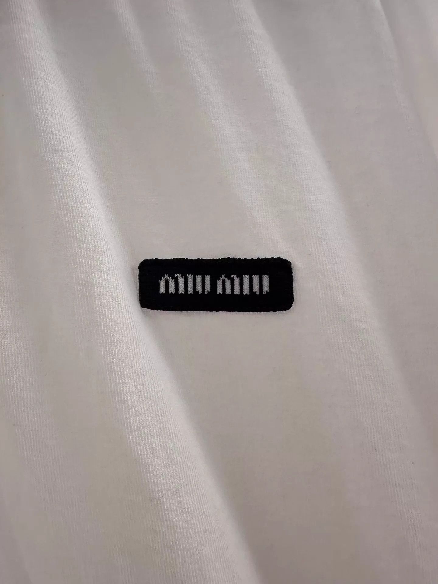 Miu Miu MIU MIU Women's White Longsleeve Polo Shirt Black Logo S Size S / US 4 / IT 40 - 4 Thumbnail
