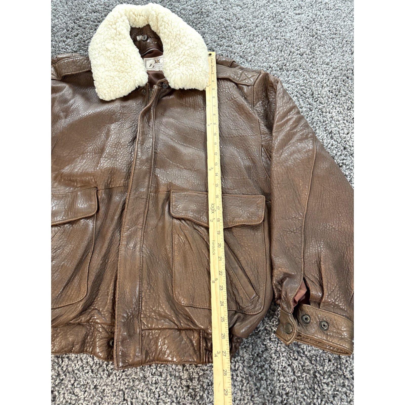 Vintage VINTAGE Florence Tanners Leather Jacket Bomber Jacket Mens XL Brown Leather Polyester Lining Motorcycle 80s 90s Mens Size US XL / EU 56 / 4 - 2 Thumbnail