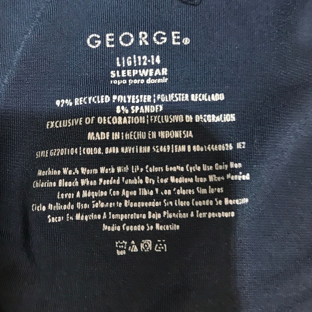 George George Sleepwear Dark Navy Blue A-line Mini Nightgown L Size ONE SIZE - 7 Thumbnail