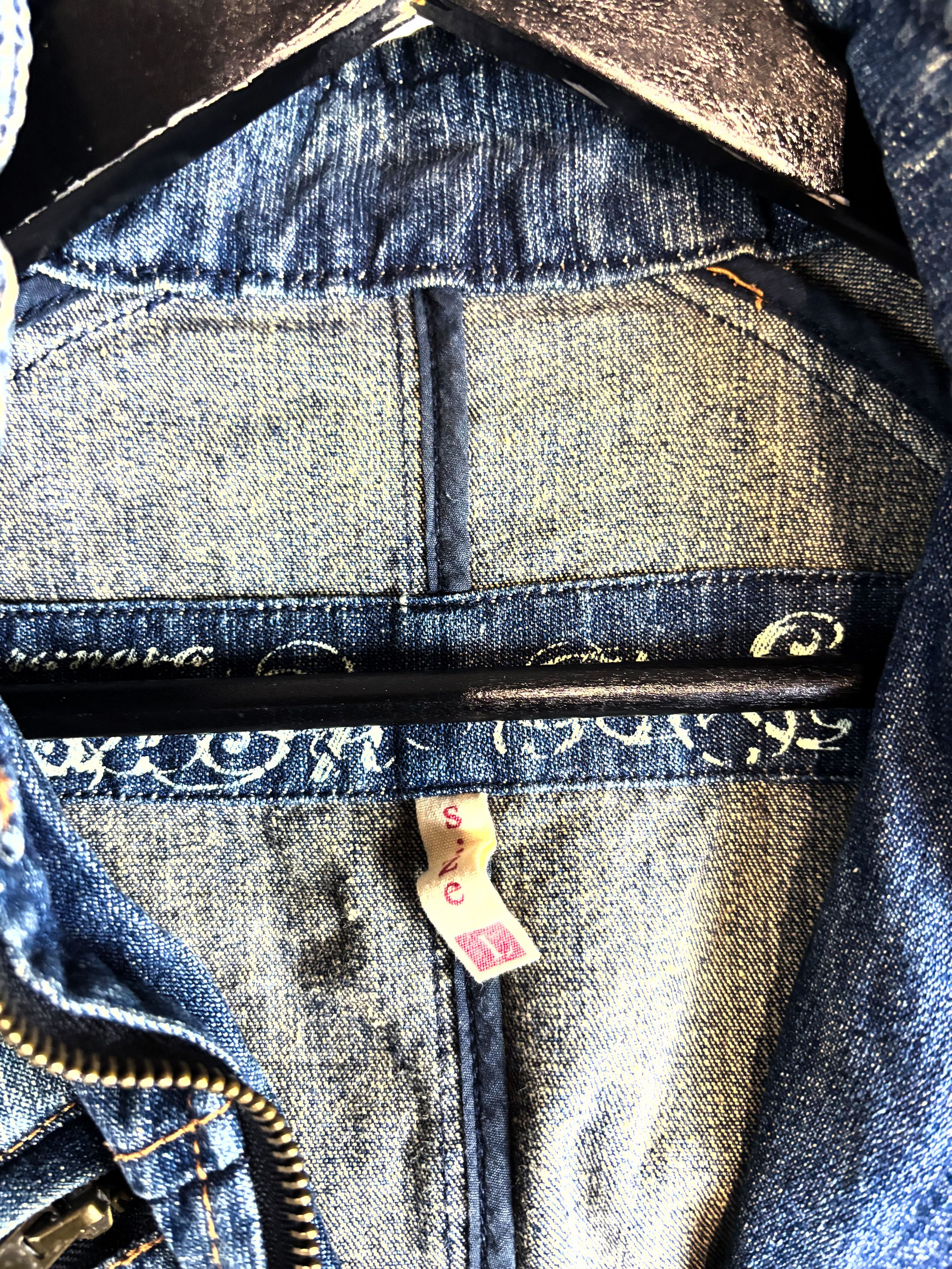 Other Vintage Denim Jacket Zip Up Faded Blue Y2K Biker Style Fit Size US XS / EU 42 / 0 - 9 Thumbnail