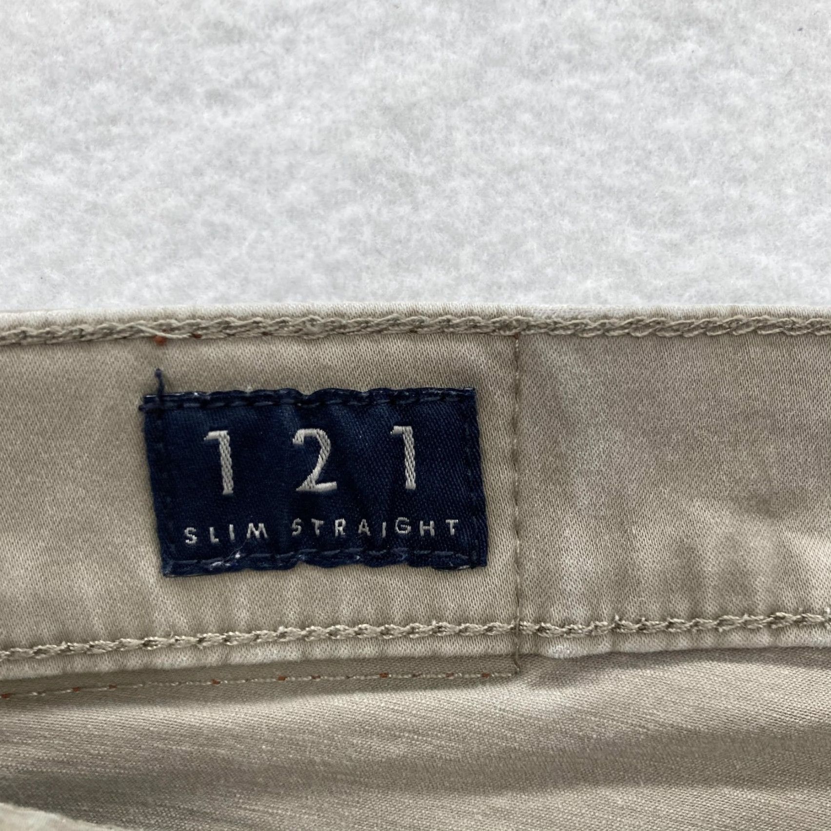 Lucky Brand Lucky Brand 121 Slim Straight Pants Mens 40x32 Beige Khaki Chino Casual Stretch Cotton Spandex Flat Front Pockets Zip Fly Leather Back Patch Mens Size US 40 / EU 56 - 5 Thumbnail