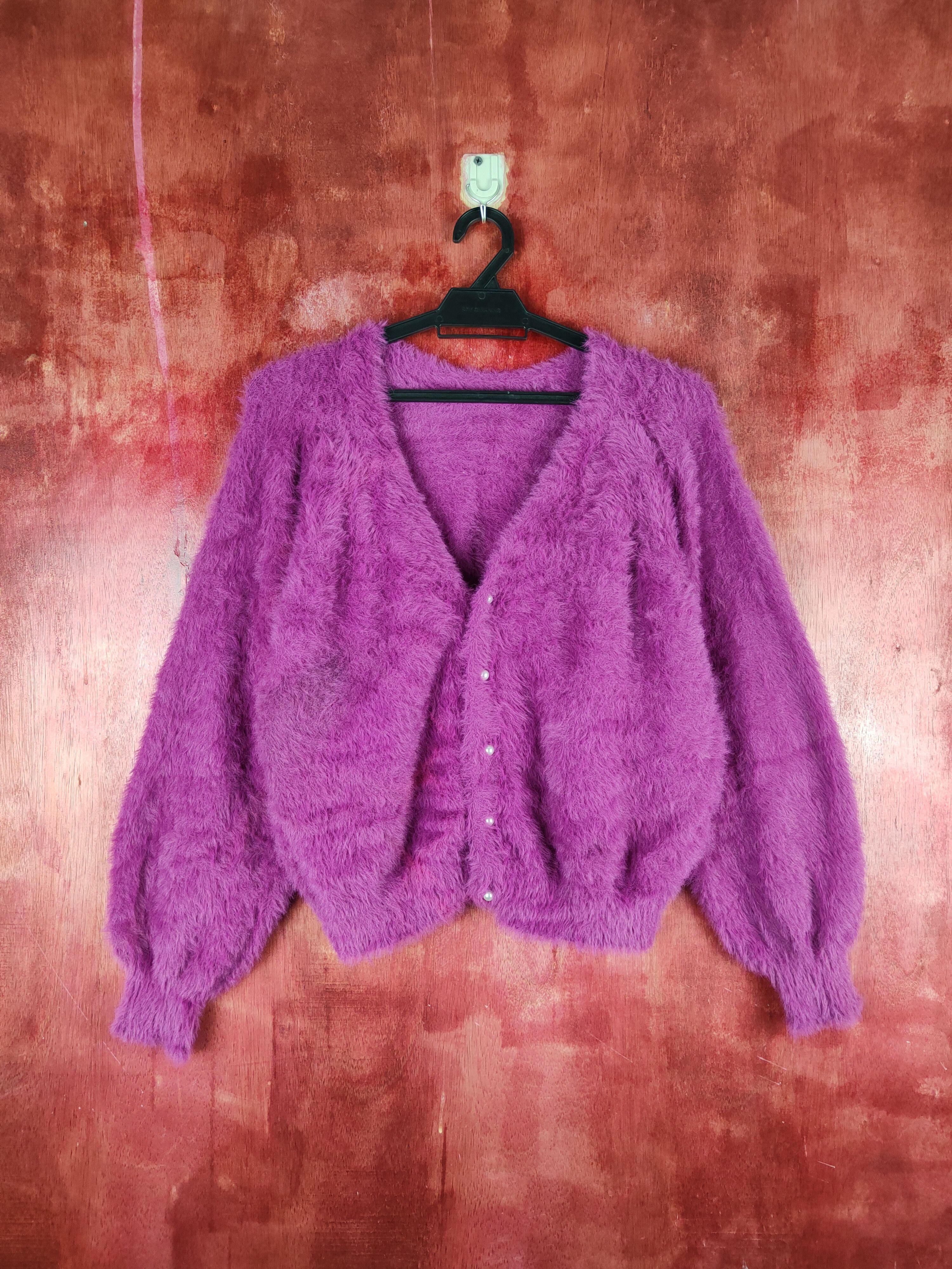 Aran Isles Knitwear Choco Raffine Robe Ivory Fur Mohair Knitwear #S1948 Size S / US 4 / IT 40 - 1 Thumbnail