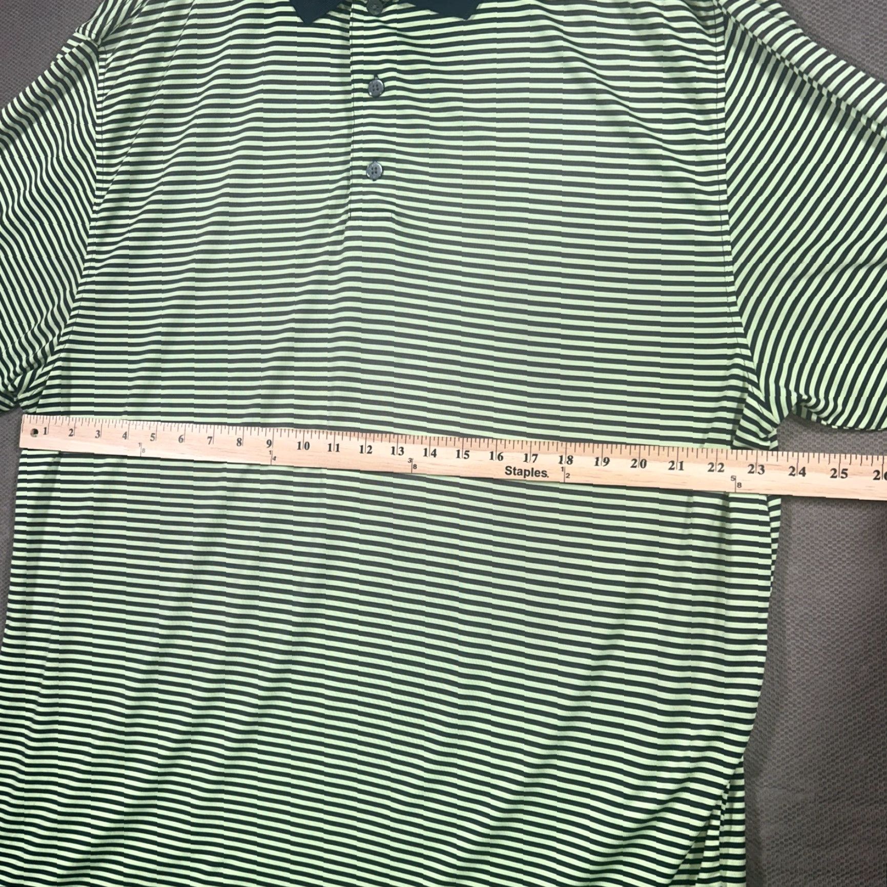 Footjoy FootJoy Polo Shirt Striped Golf Green Mens Large Shirt | FJ Performance Breathable Stretch All Seasons Short Sleeve Regular Size US L / EU 52-54 / 3 - 5 Thumbnail