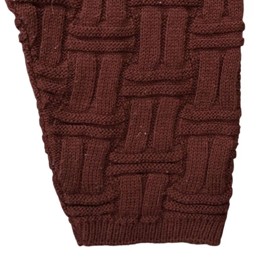 Basic Editions VINTAGE Basic Editions Sweater Mens Large Brown Excellent Basketweave Mock Neck Sweater Size US L / EU 52-54 / 3 - 5 Thumbnail