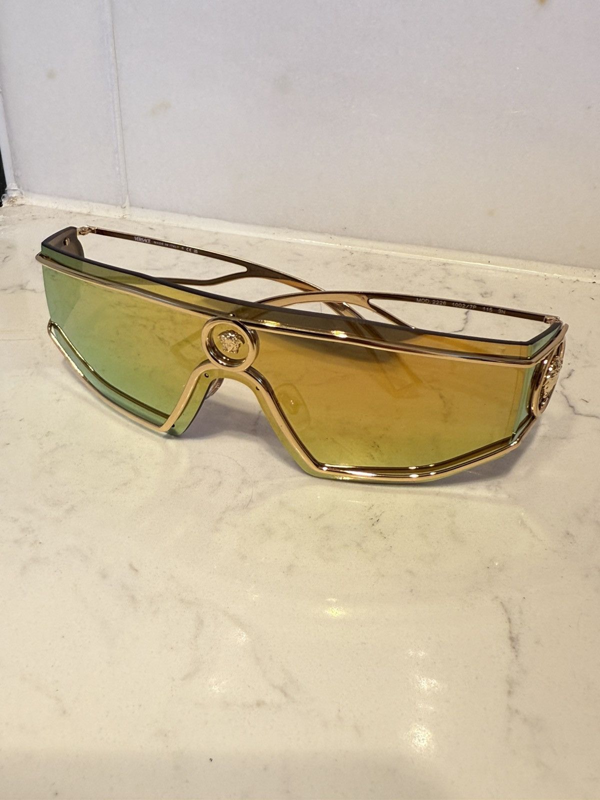 Versace Versace Gold Mirrored Sunglasses Size ONE SIZE - 1 Thumbnail