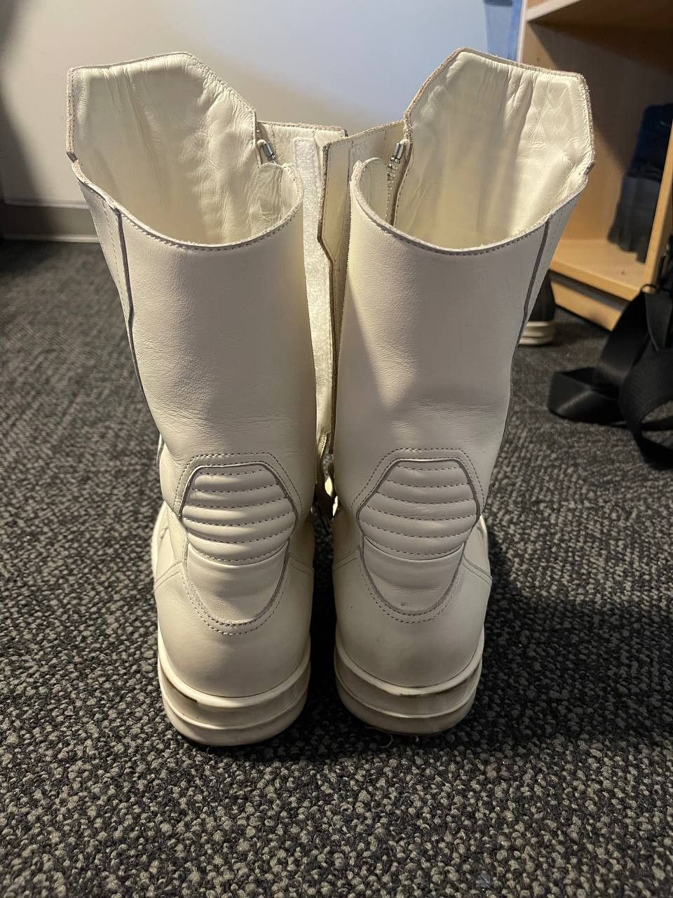 Rick Owens RICK OWENS FW23 LUXOR BIKER SNEAKS IN MILK WHITE