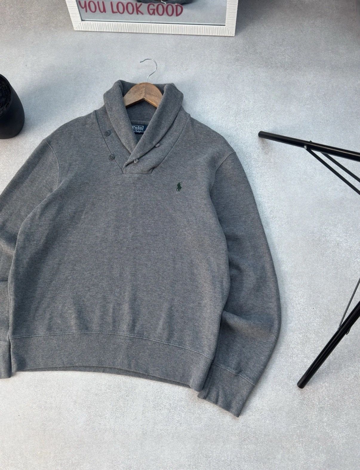 Polo Ralph Lauren Vintage Polo Ralph Lauren Shawl Collar Neck Jumper Sweater Size US M / EU 48-50 / 2 - 2 Thumbnail