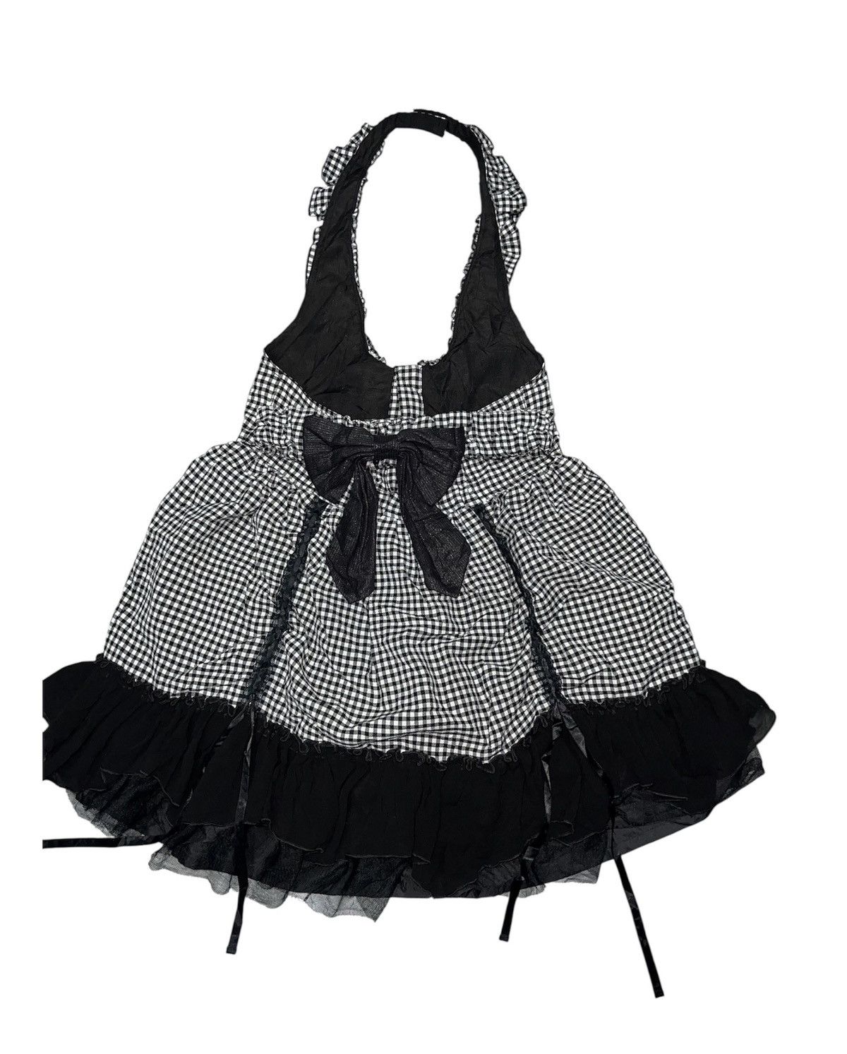Japanese Brand ALGONQUINS Checkered halter jumper mini dress ➕ Size ONE SIZE - 8 Thumbnail