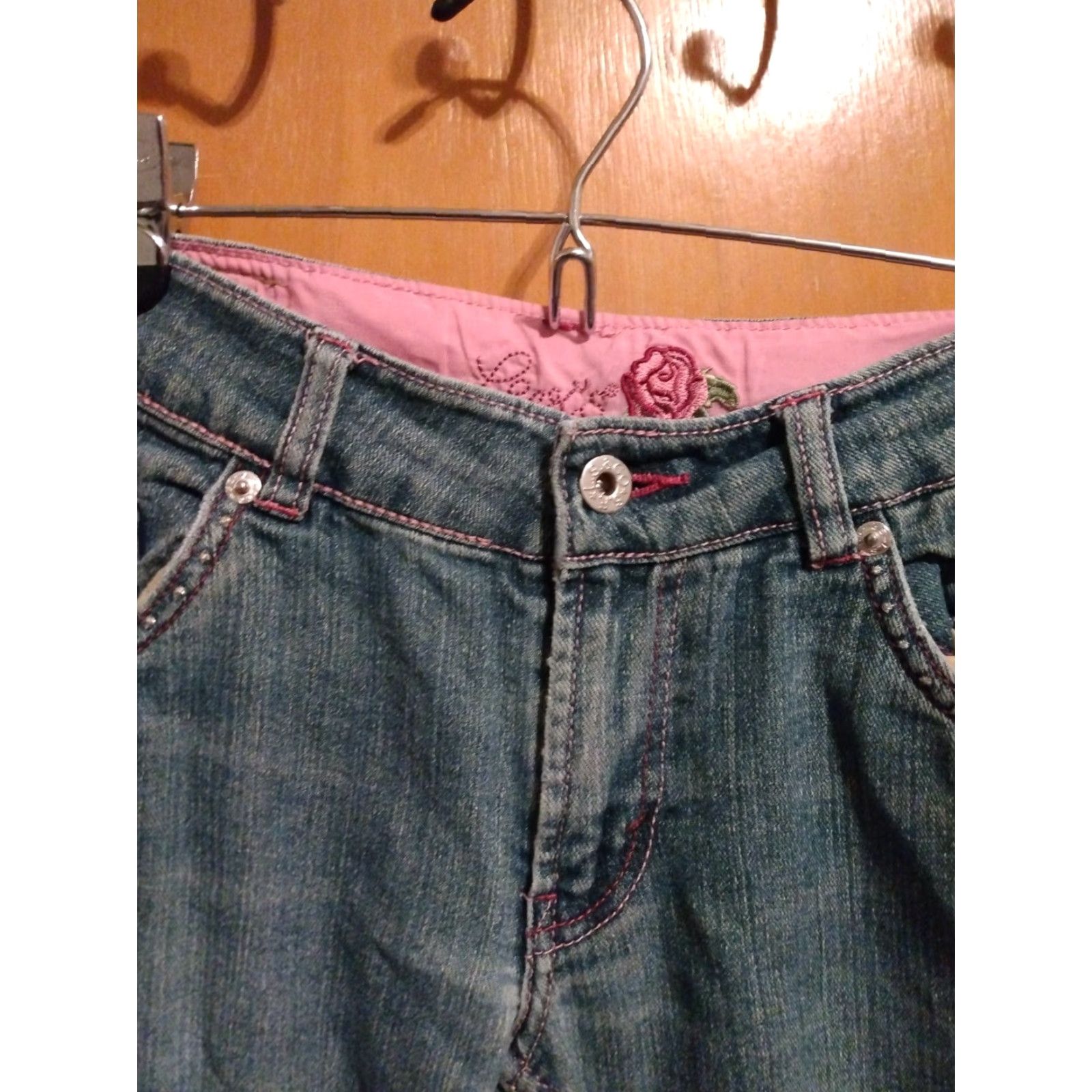 Levi's LEVIS PREMIUM WOMEN'S JEANS BOOTCUT ROSES EMBROIDERY SEQUINS 14 29" WAIST 27" INSEAM BLUE Womens Jeans Size 36" / US 14 / IT 50 - 4 Thumbnail