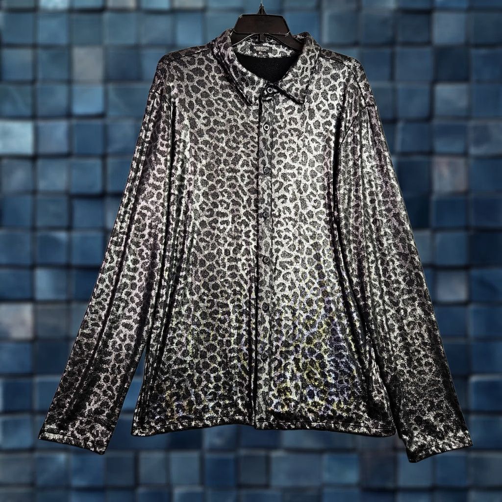 Commission VTG Mission USA Leopard Print Button Front Women's Long Sleeve Blouse Size XL Size XL / US 12-14 / IT 48-50 - 1 Thumbnail