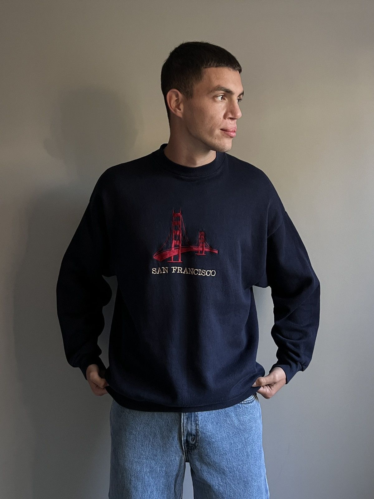 Sports Specialties × Vintage Vintage San Francisco Big Logo Sweatshirt Size US XL / EU 56 / 4 - 2 Thumbnail