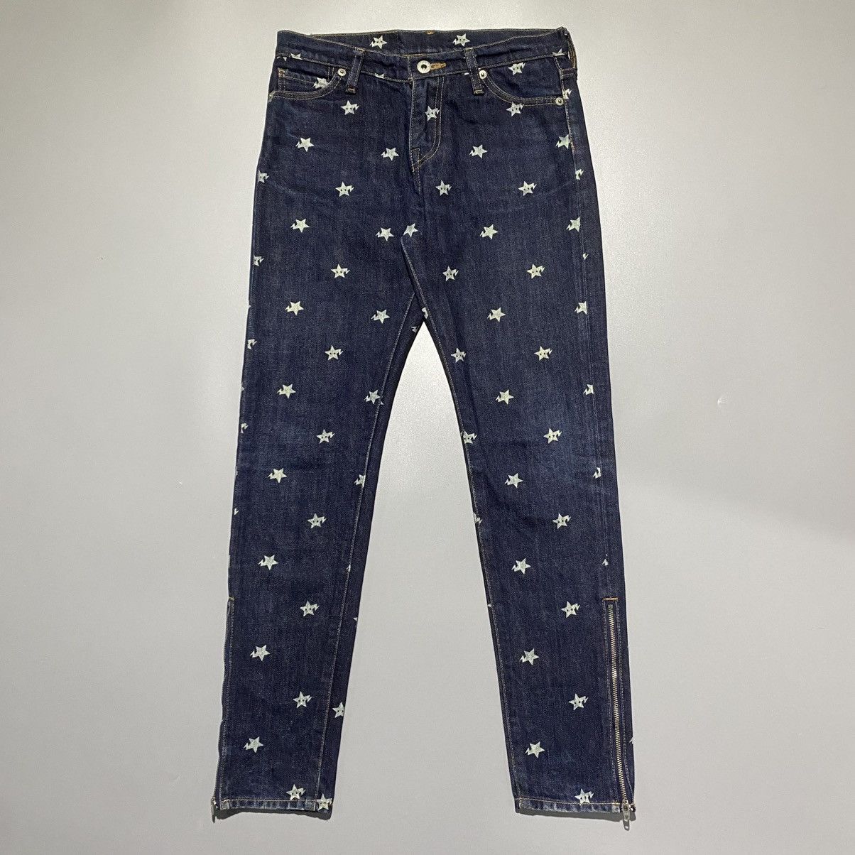 Bape A BATHING APE Apestar All-Over Print Denim - Pants Size 28" / US 6 / IT 42 - 1 Thumbnail