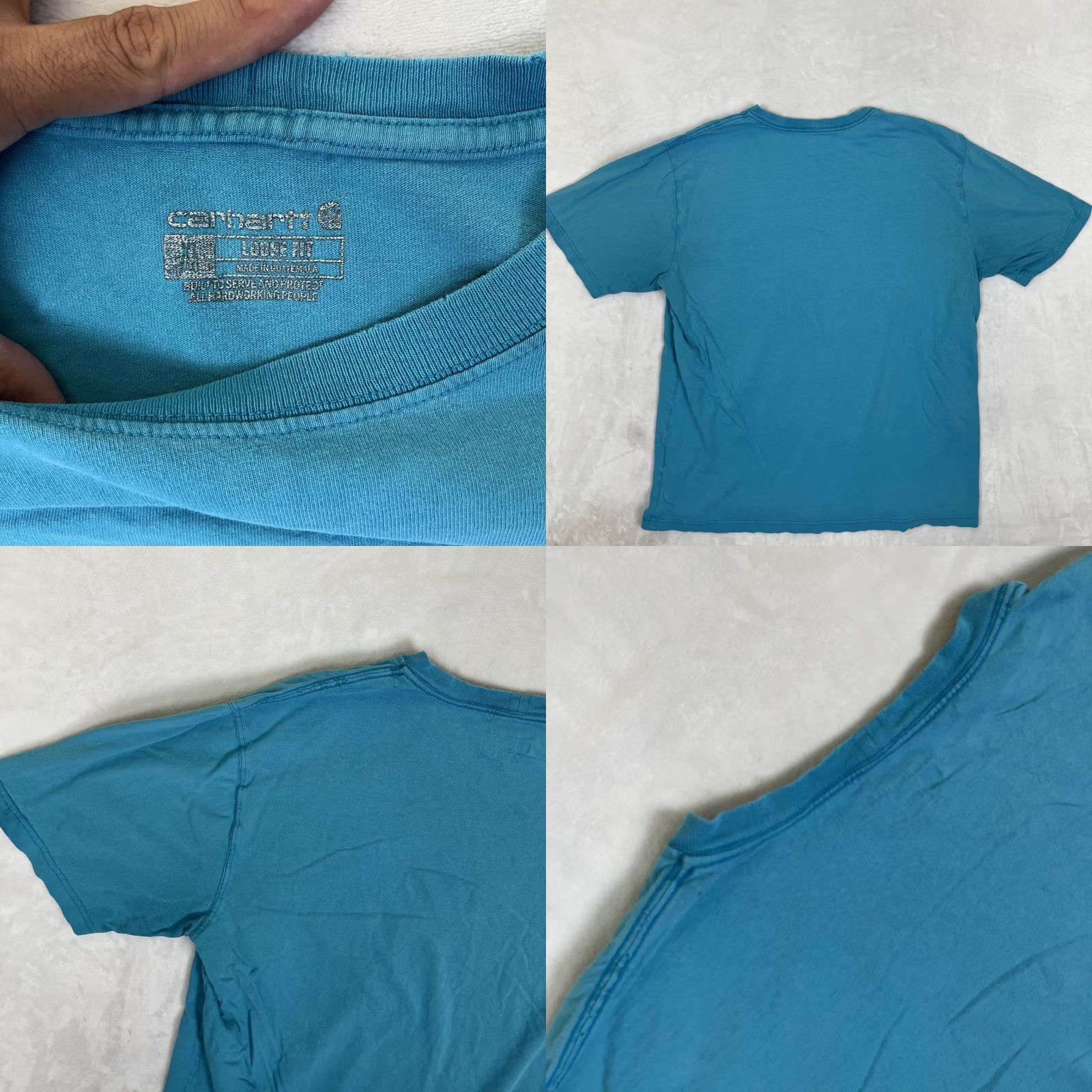 Carhartt VINTAGE Carhartt T-Shirt Pocket Tee 90s K87 Blue XL Tall Men Mens Short Sleeve Crew Neck Shirt Size US XL / EU 56 / 4 - 8 Thumbnail