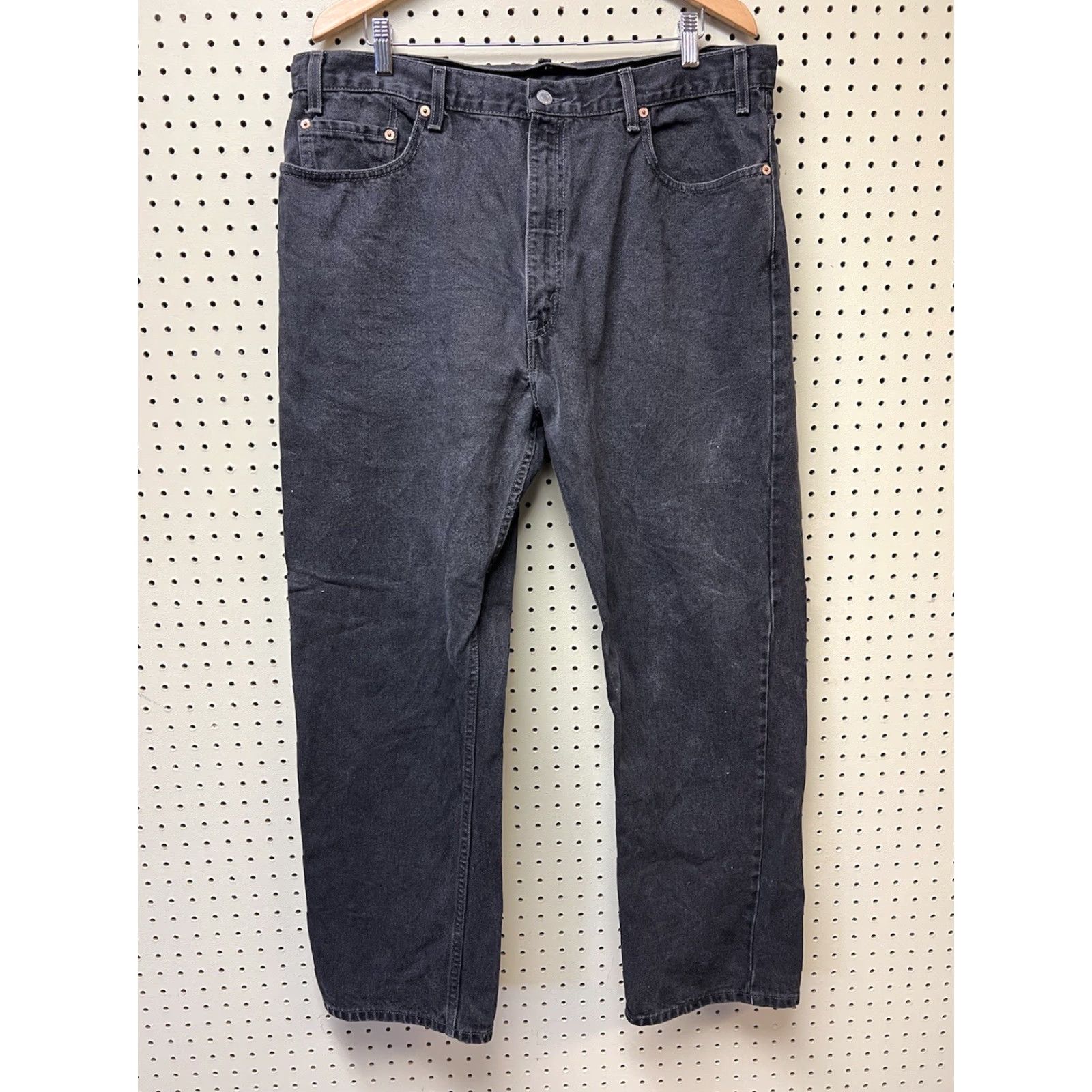 Levi's VINTAGE Levi's 505 Jeans Men Regular 38x32 Black Straight Denim Pants 90s USA 90s Hipster Comfortable Pockets Belt Loops Size US 38 / EU 54 - 2 Thumbnail