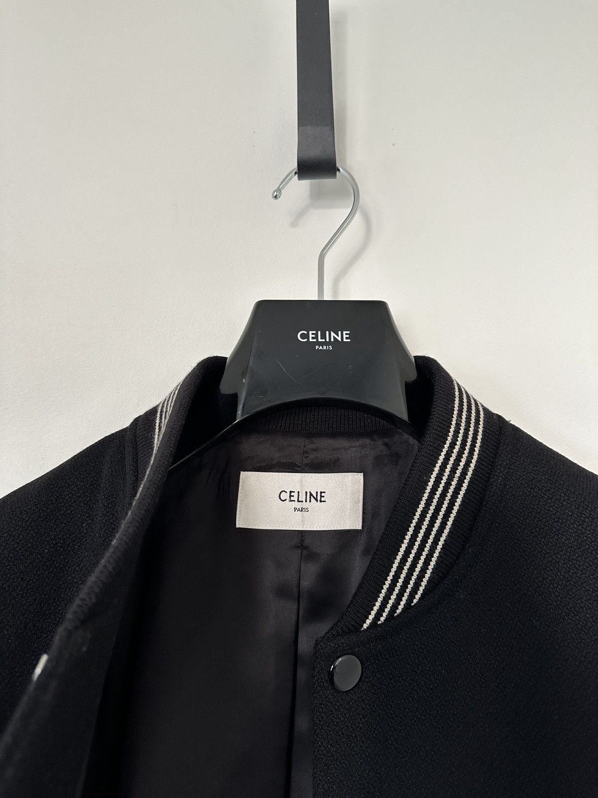 Celine Celine teddy varsity jacket black leather Hedi Slimane Size US M / EU 48-50 / 2 - 6 Thumbnail
