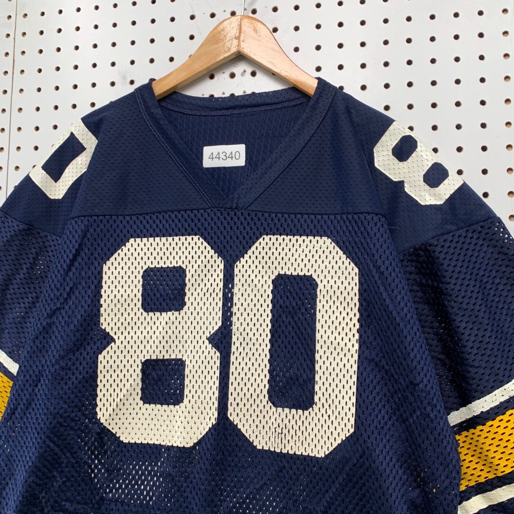 Champion VINTAGE Champion Football Jersey Mens L Blue #80 Navy Blue Yellow 80s USA Shirt Mens L Blue 80s Football Jersey Size US L / EU 52-54 / 3 - 4 Thumbnail