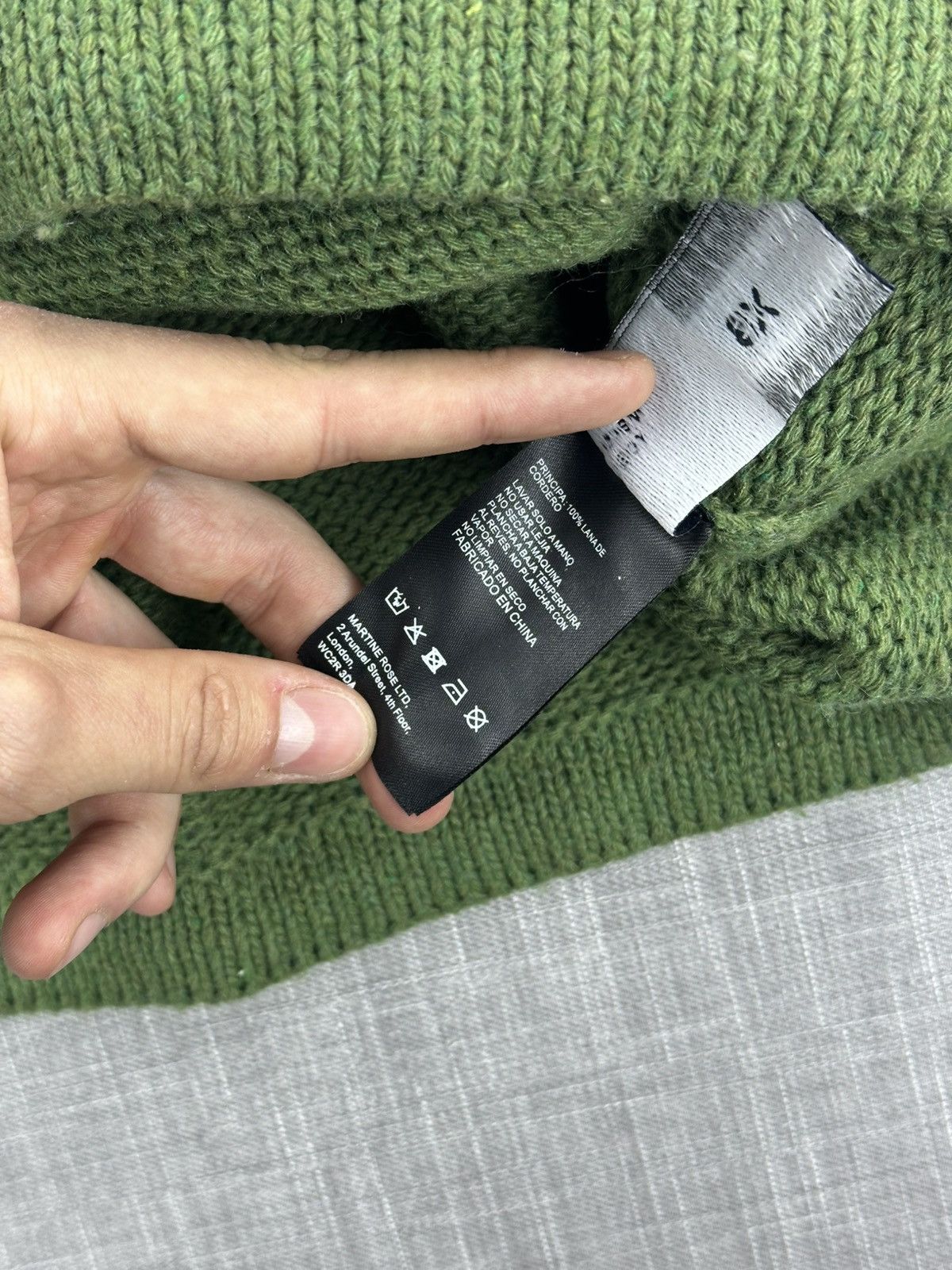 Martine Rose Martine Rose Green Wool Knit Logo Sweater XS Graphic Logo Size US XS / EU 42 / 0 - 10 Thumbnail