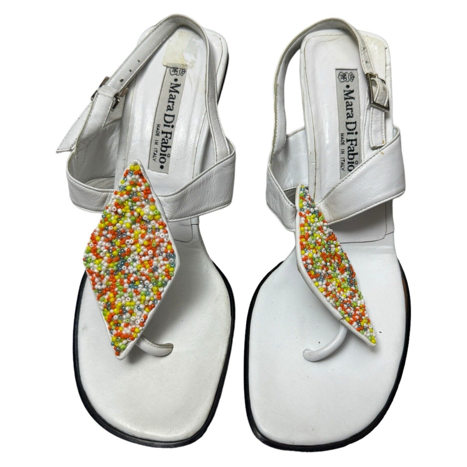 Designer MARA DI FABIO Italian Luxury Designer Beaded Heels Sandals Size US 6.5 / IT 36.5 - 1 Thumbnail