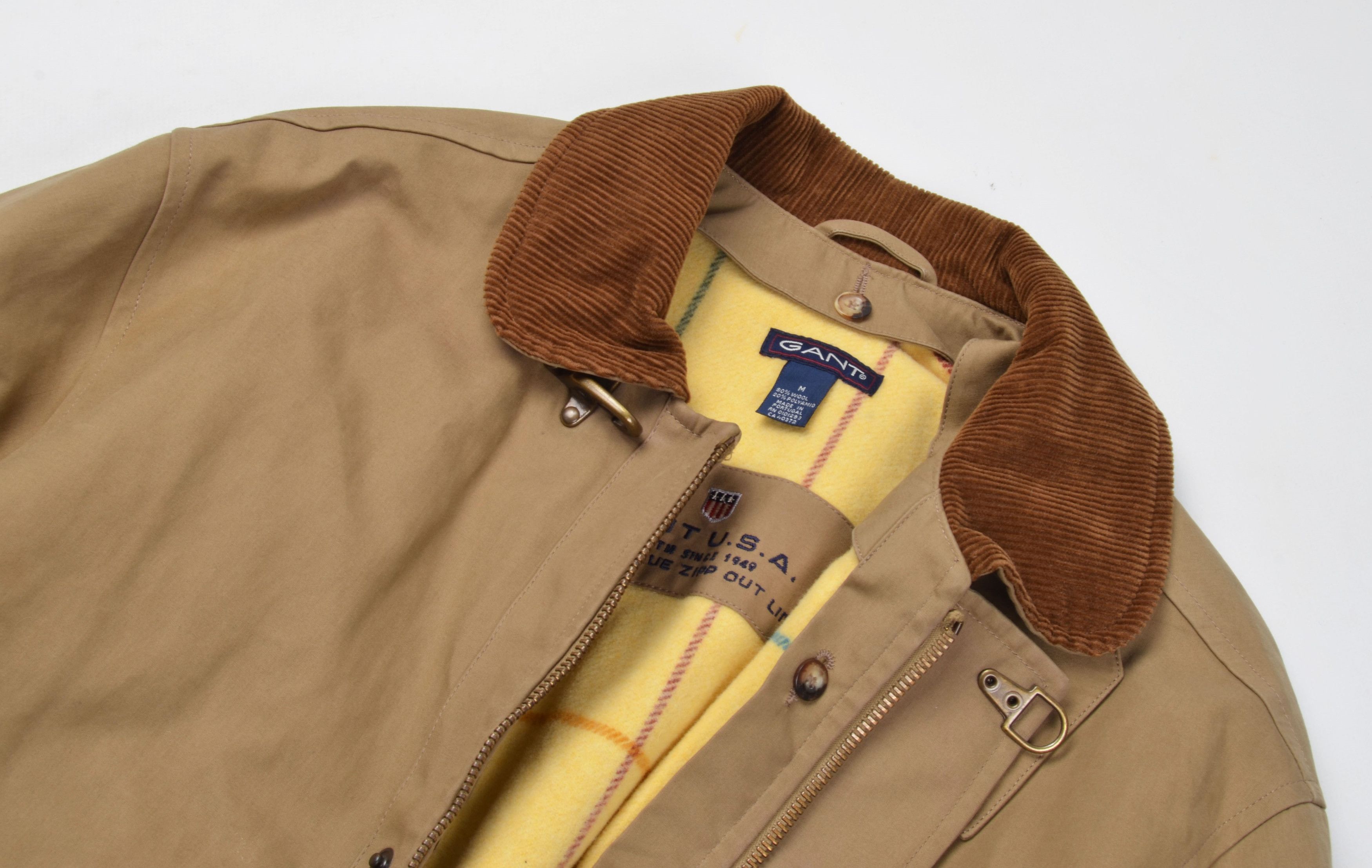 Gant Vntg Gant USA Waxed Warm Lining Corduroy Collar Camel Coat Size US M / EU 48-50 / 2 - 2 Thumbnail