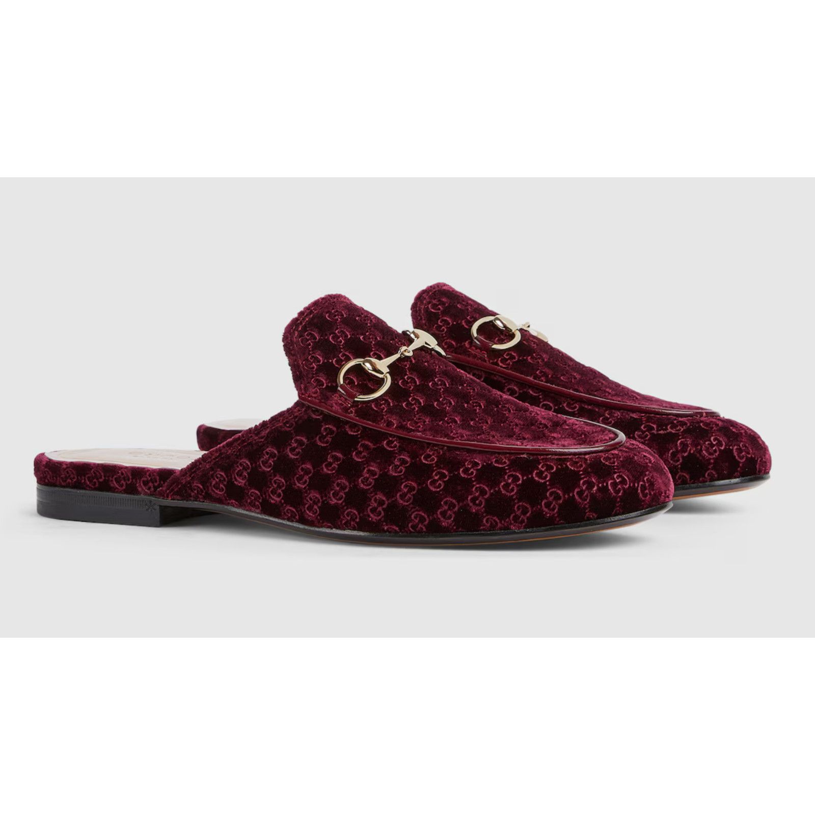 Gucci Gucci Princetown Velvet GG Red Slide Loafer Mule Slipper 37 Size US 7 / IT 37 - 3 Thumbnail