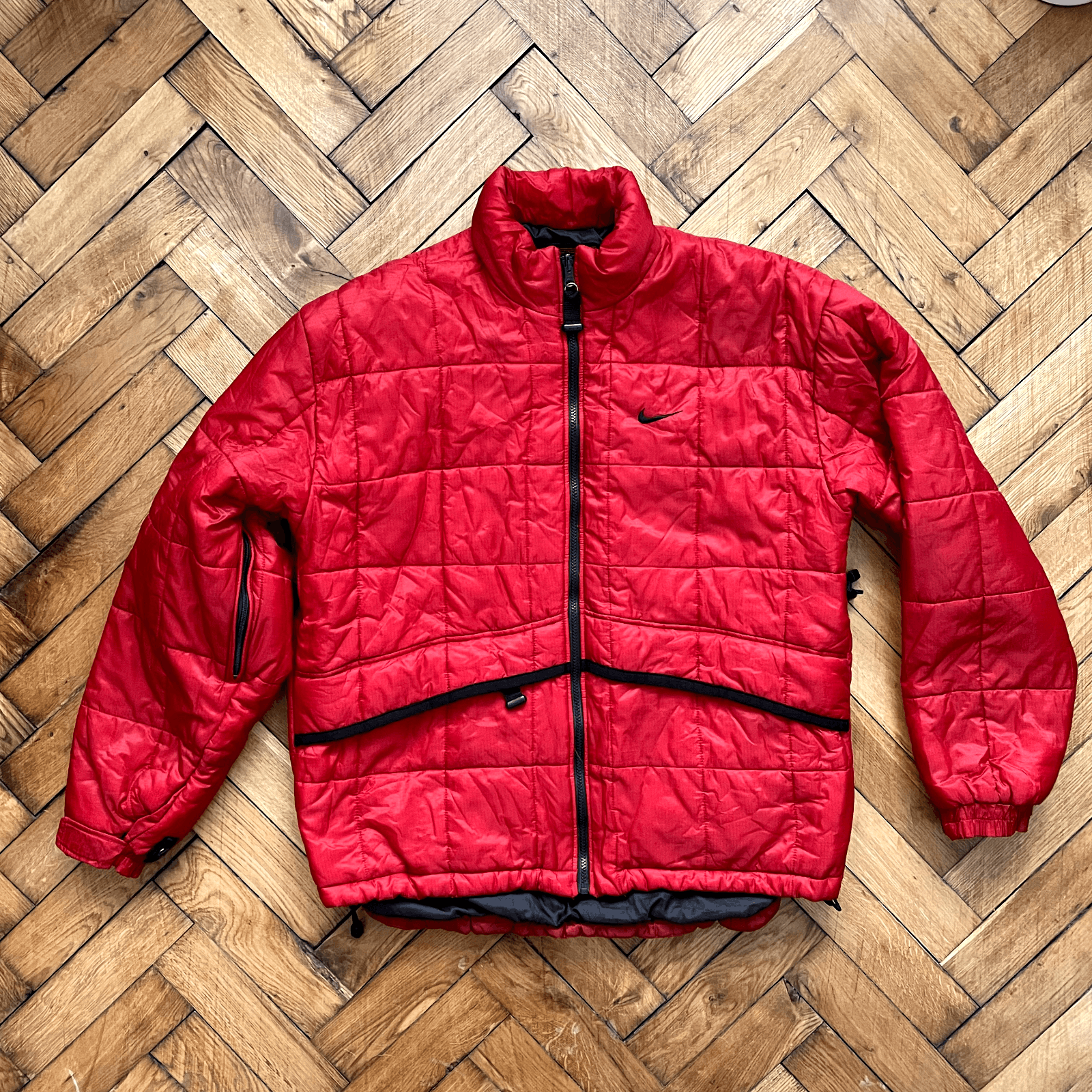 image of Vintage Nike Acg Quilted Puffer Primaloft Jacket Red Xl, Men's