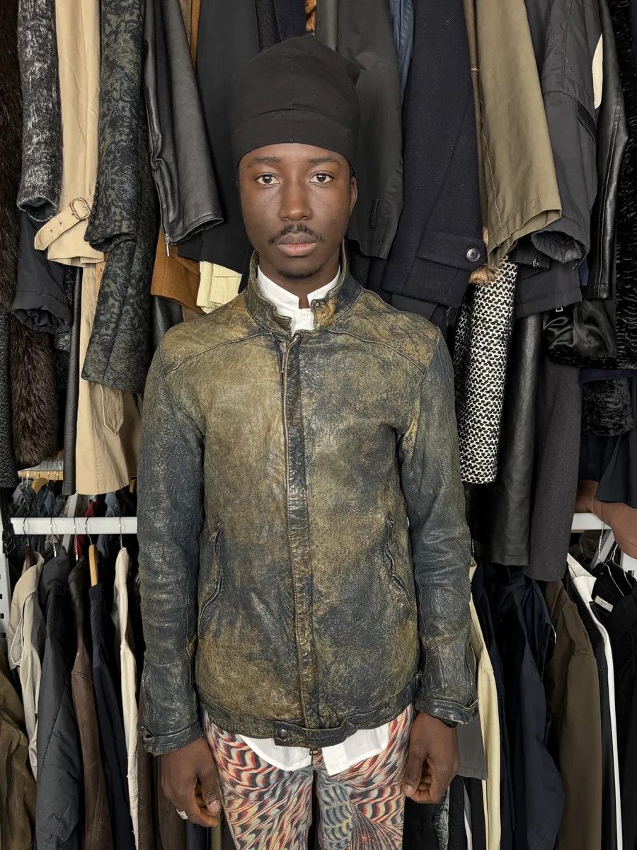 Giorgio Brato 2000s Giorgio Brato Aged Raw Brown Leather Jacket Size US S / EU 44-46 / 1 - 3 Thumbnail