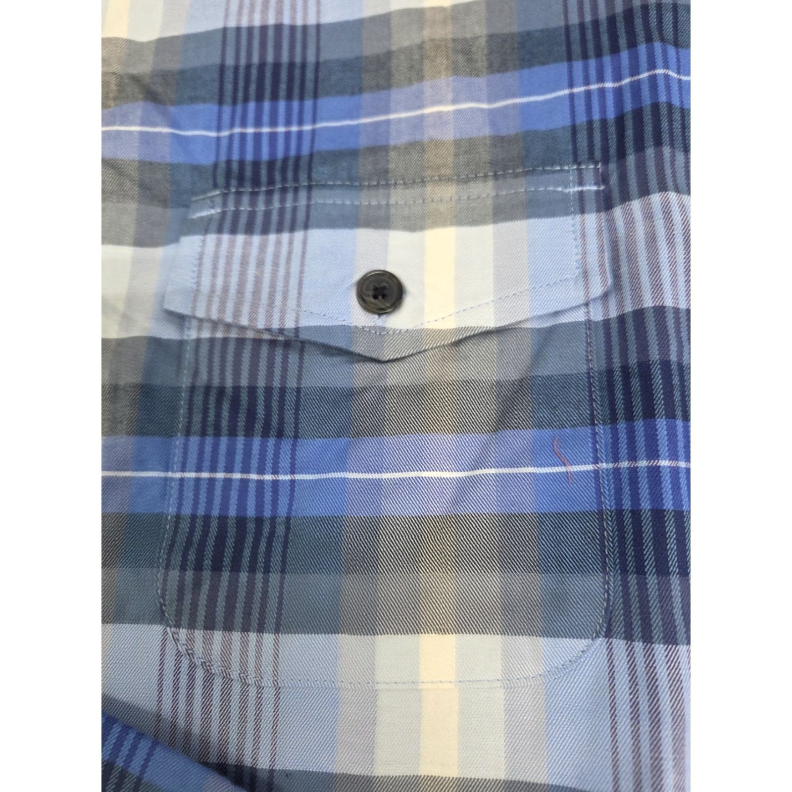 Lands' End Lands' End Men's Button-Up Shirt XL Blue Plaid Long Sleeve Regular Fit Size US XL / EU 56 / 4 - 6 Thumbnail