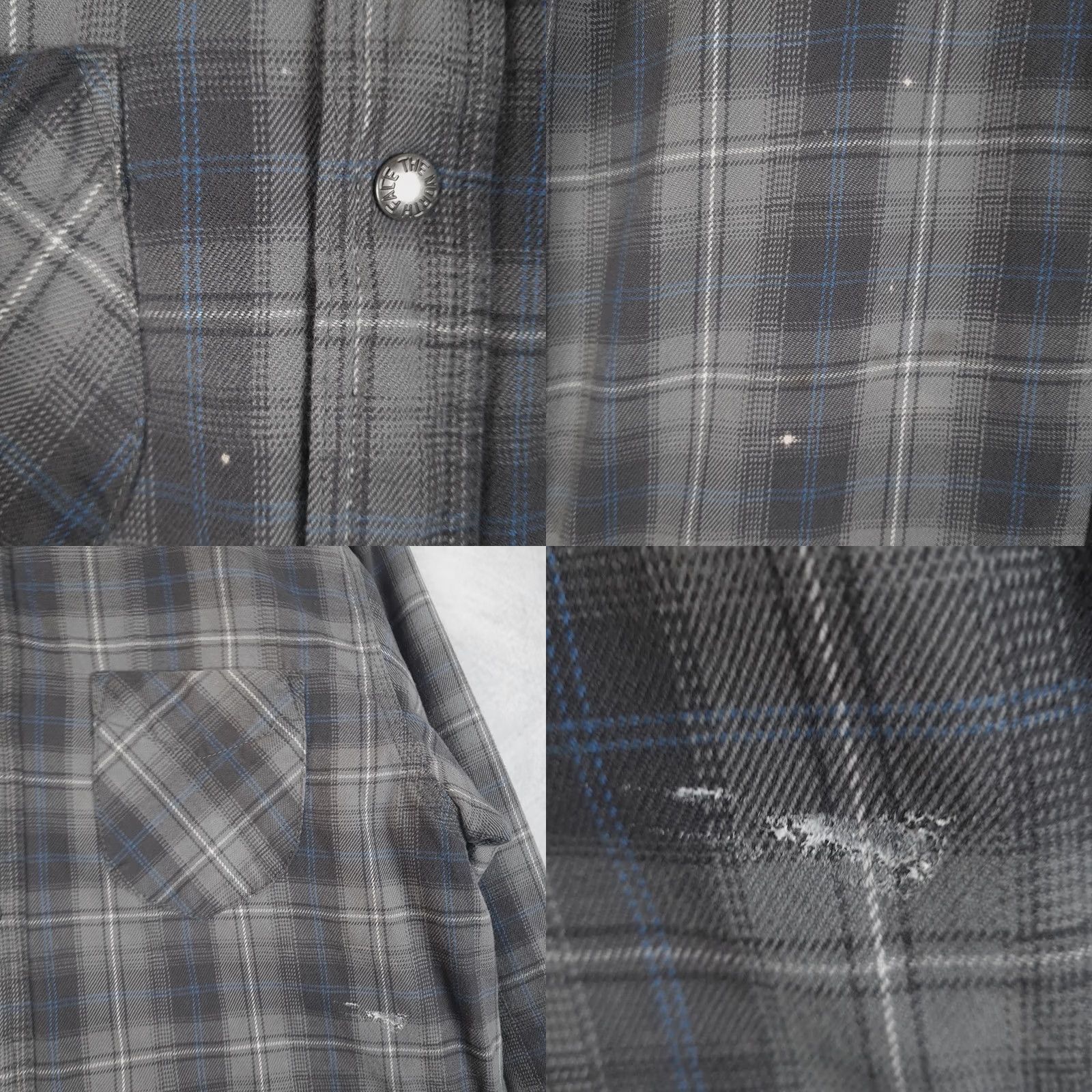 The North Face The North Face Shirt Jacket Mens M Gray Plaid Quilted Snap Lined Cotton Flannel Centered Hem Pockets Logo Vintage No Size US M / EU 48-50 / 2 - 8 Thumbnail