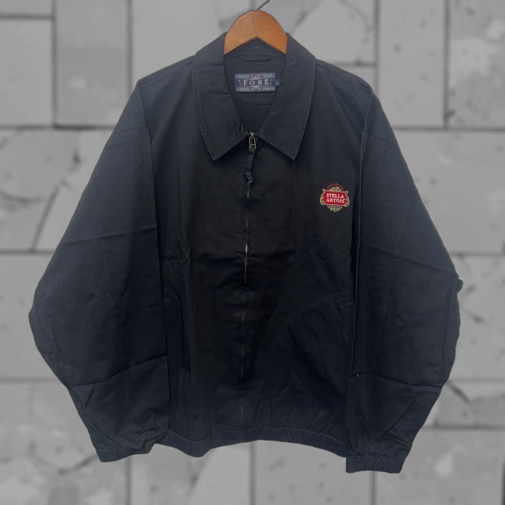 Vintage FORE Stella Artois Black Full Zip Jacket Mens Size L Size US L / EU 52-54 / 3 - 1 Thumbnail