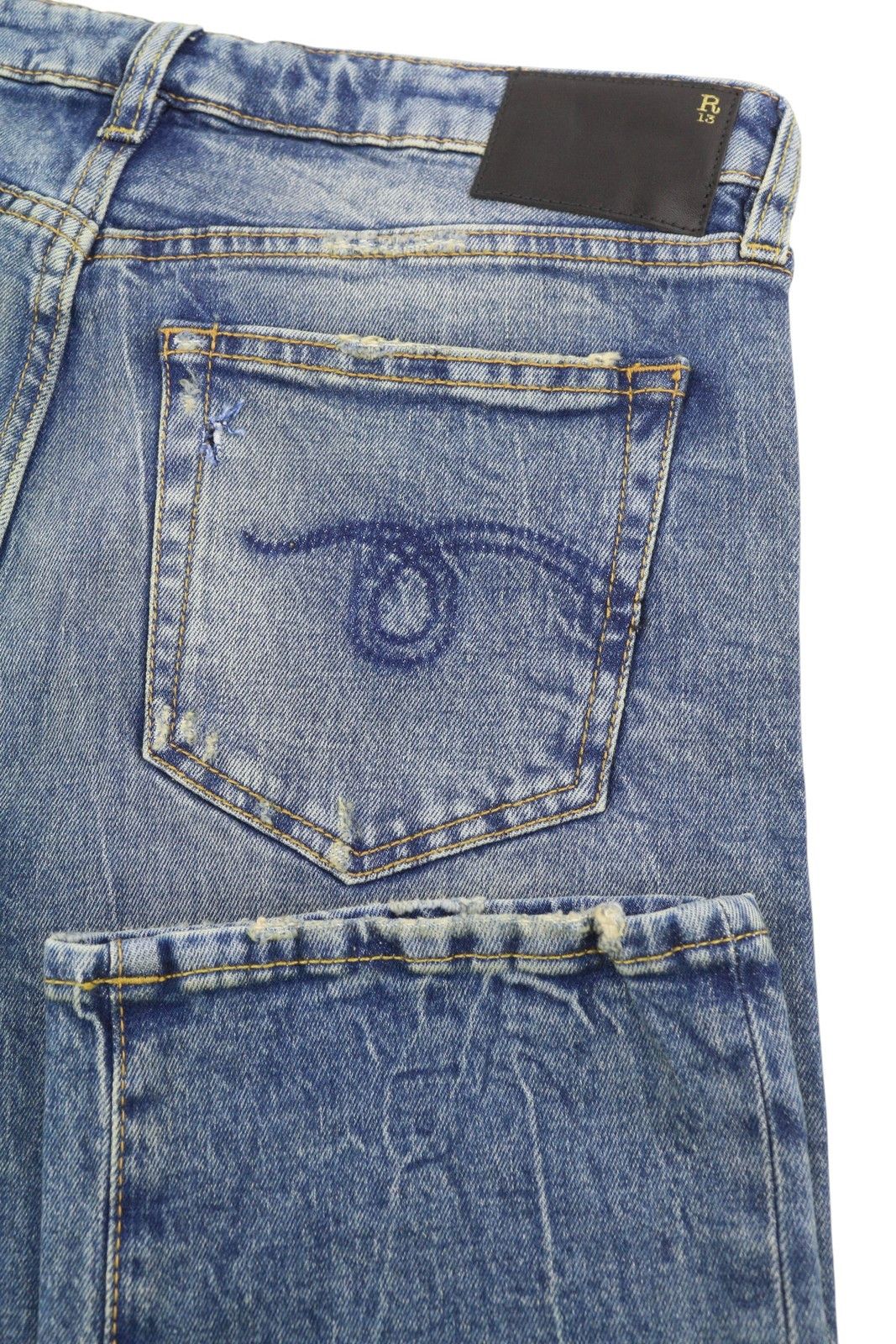 R13 BOY STRAIGHT 29 Kelly Faded Blue RRP699 87177 Size 29" - 6 Thumbnail