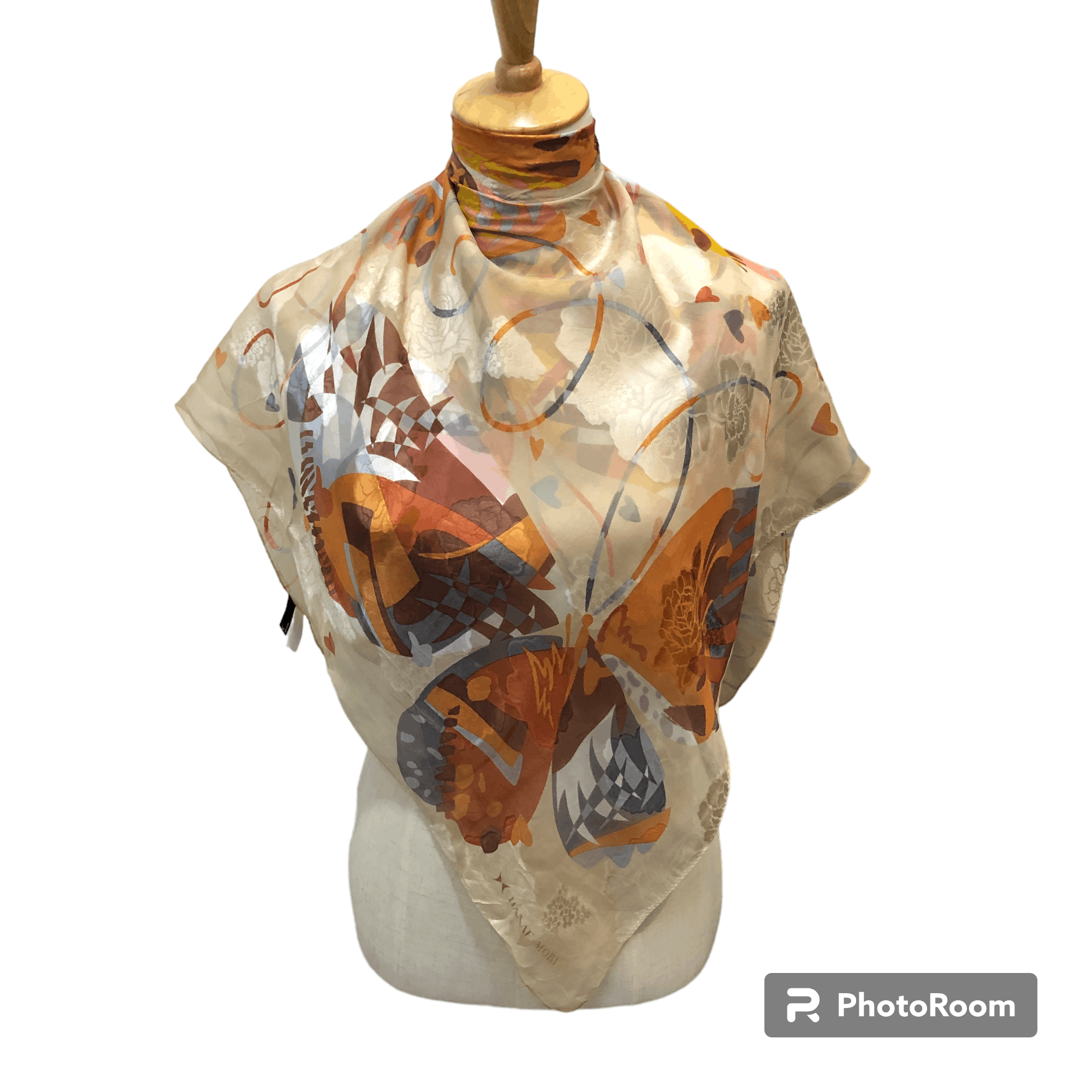 Hanae Mori Vintage Hanae Mori Floral Silk Scarf M1259 Size ONE SIZE - 1 Thumbnail