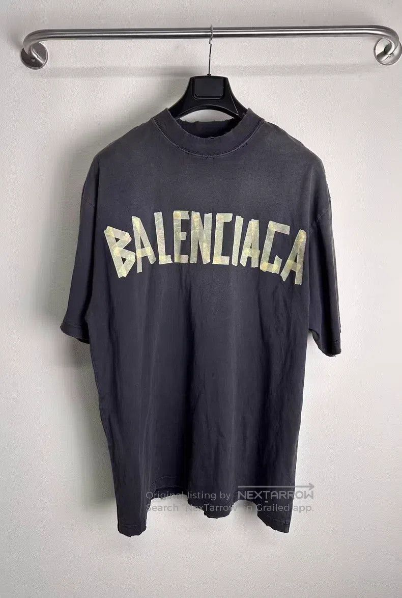 Balenciaga Balenciaga Tape Letter Short Sleeve Size US M / EU 48-50 / 2 - 1 Thumbnail