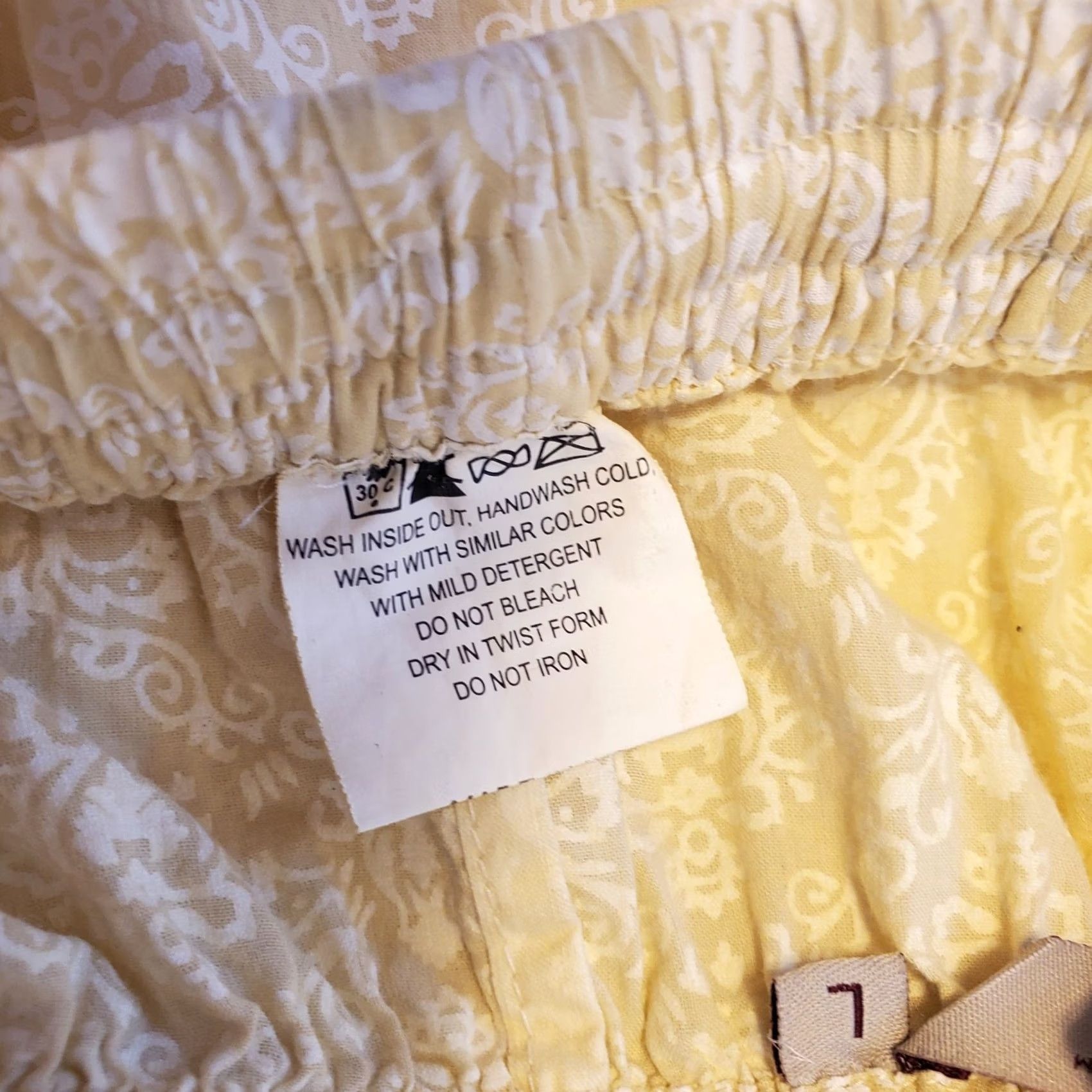Vintage Womens Tiered Maxi Skirt Yellow Damask Peasant Summer Size 36" / US 14 / IT 50 - 4 Thumbnail