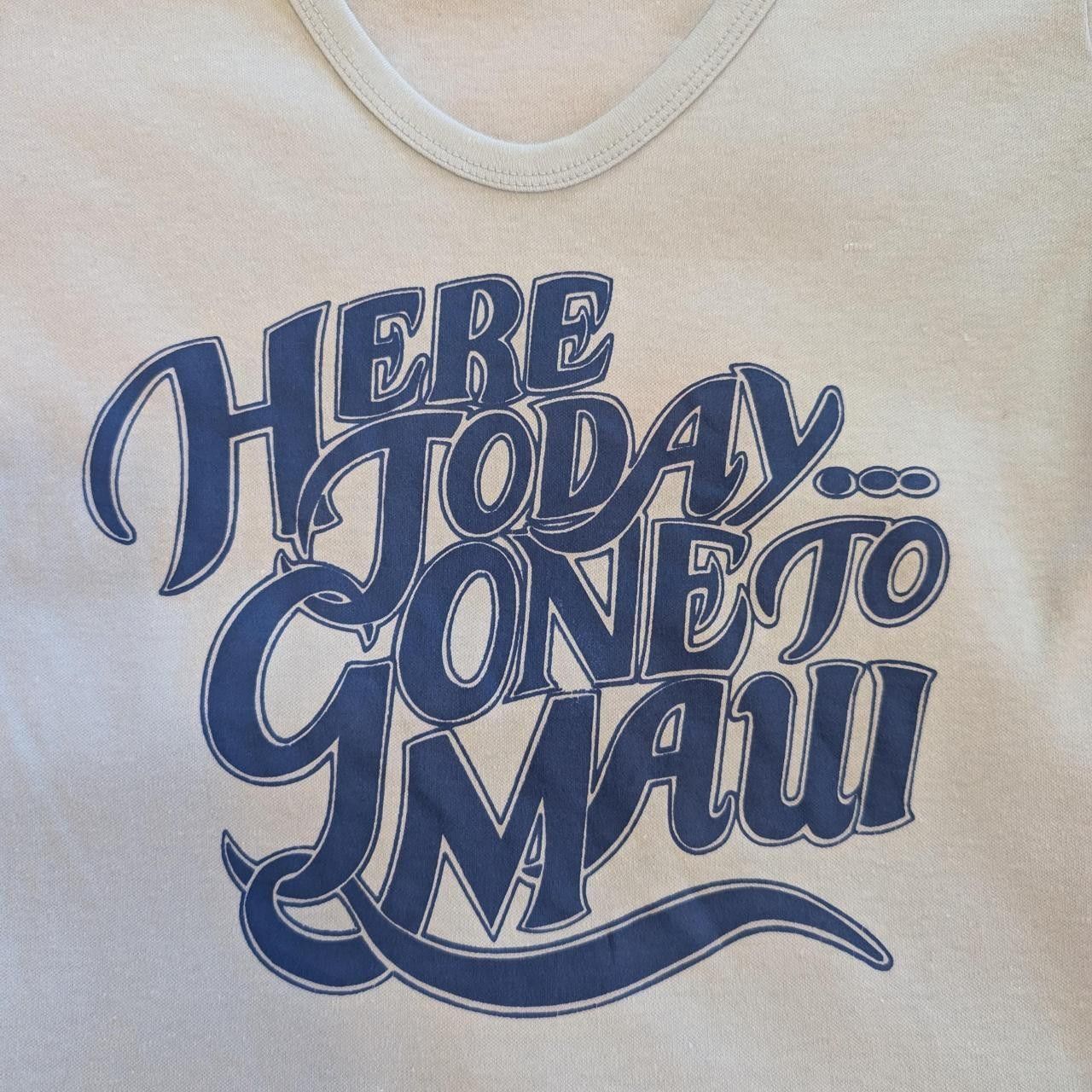 Vintage Vintage 70s Here Today Gone to Maui Model T Light Blue Tee Size S / US 4 / IT 40 - 2 Thumbnail