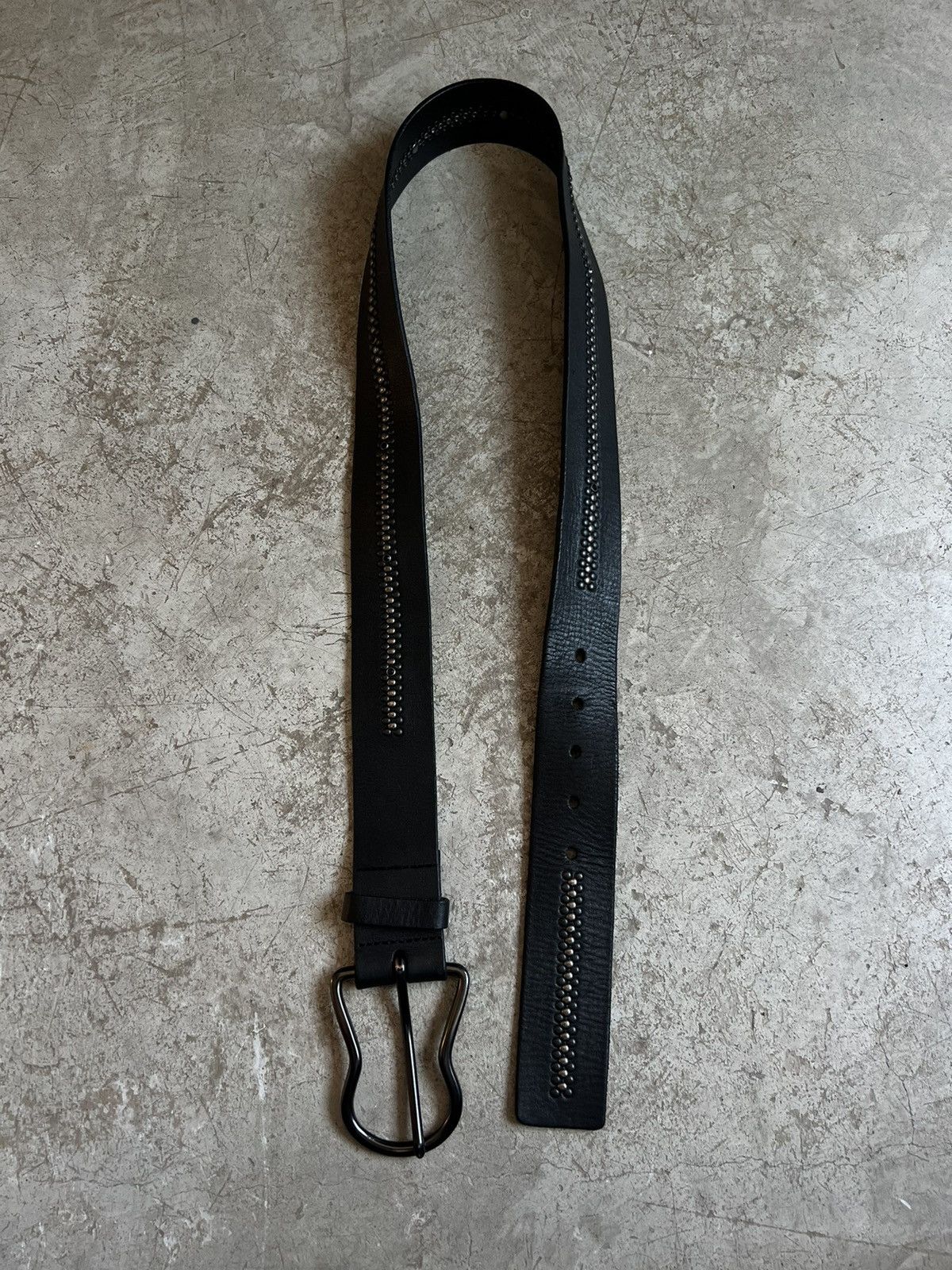 Genuine Leather Vintage Studded Leather Belt Size 34 - 5 Thumbnail