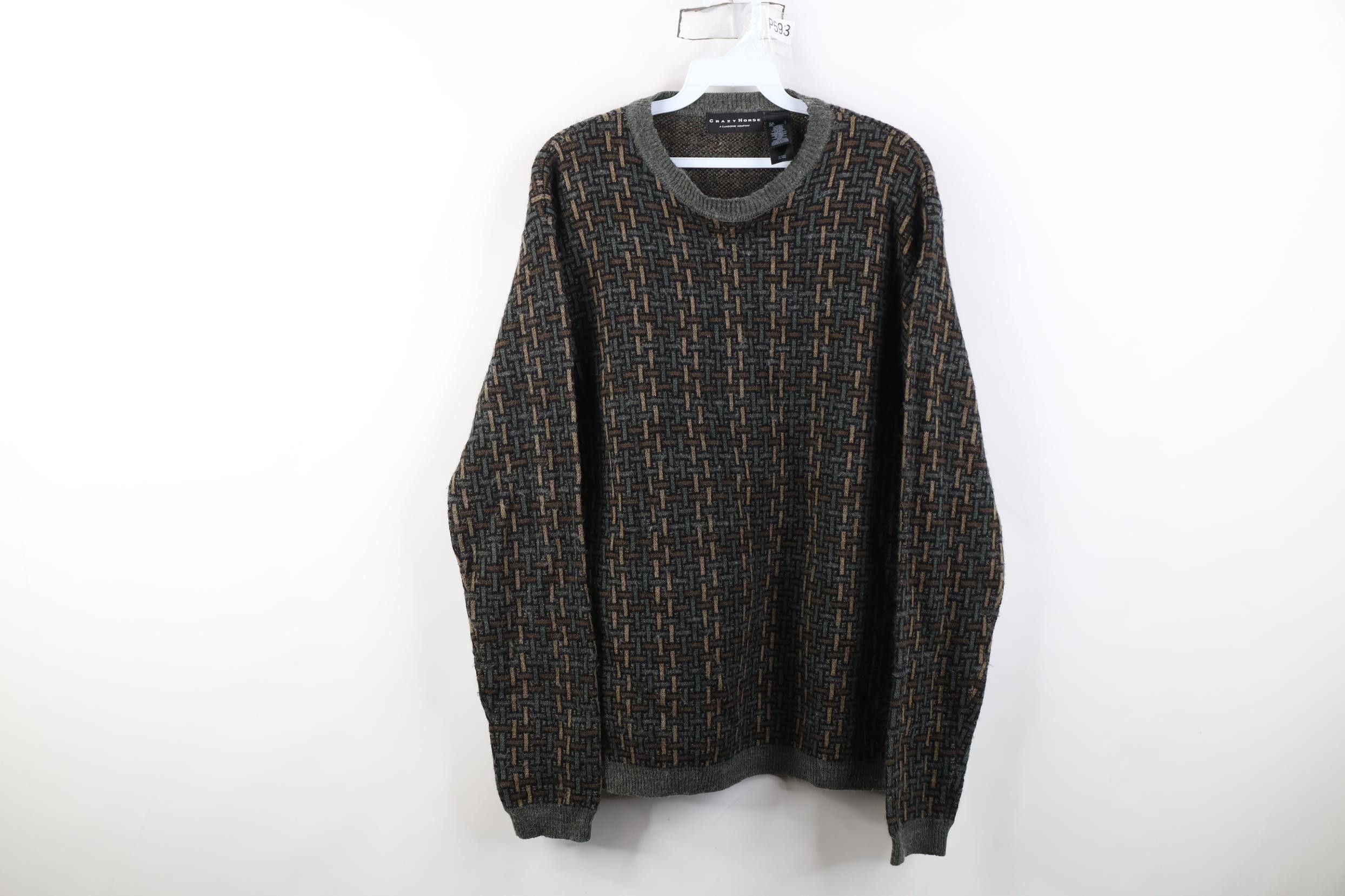 Vintage Vintage 90s Coogi Style Earth Tone Knit Crewneck Sweater Size US L / EU 52-54 / 3 - 1 Thumbnail