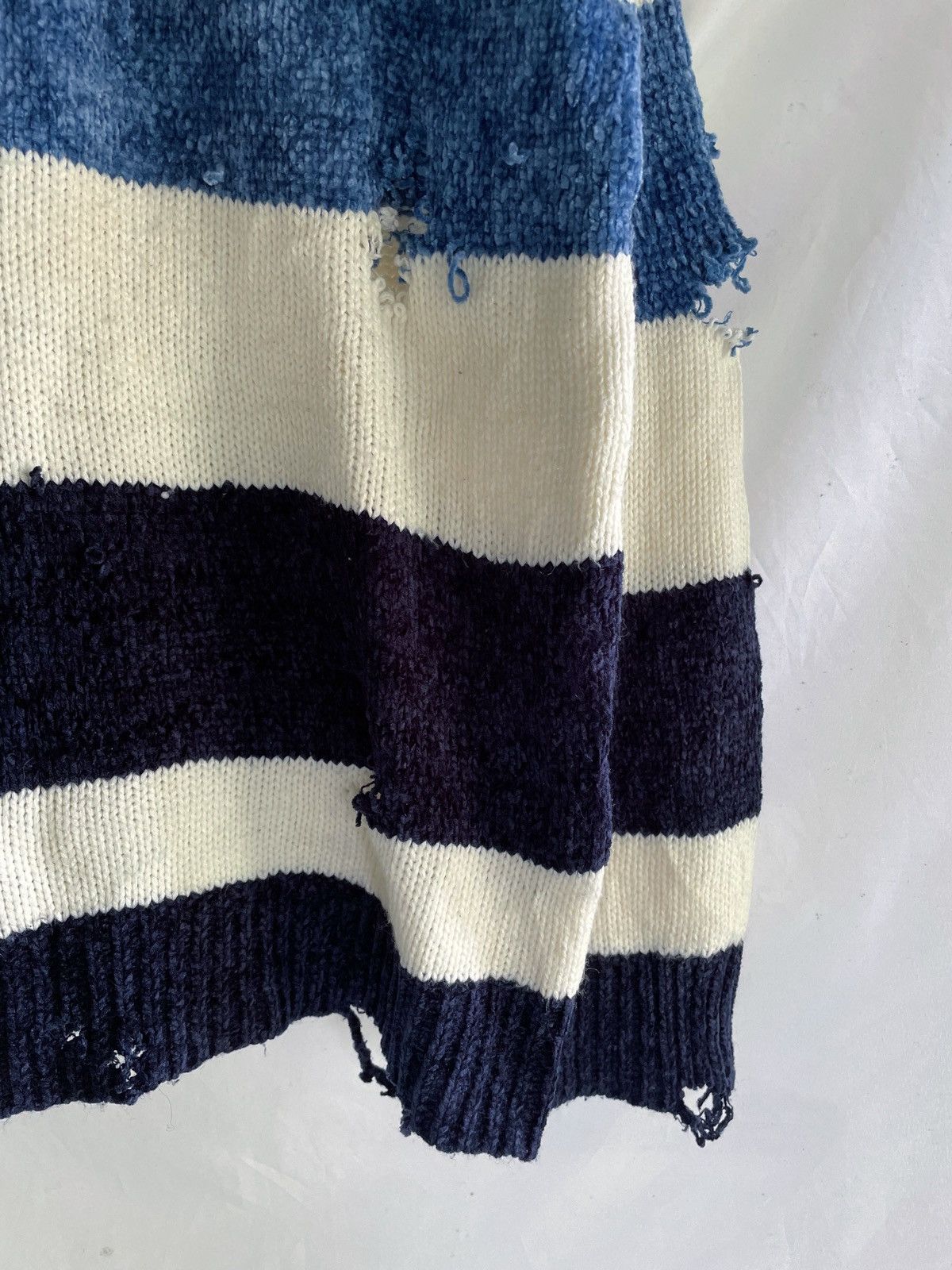 14th Addiction AVAIL JAPANESE BRAND GRUNGE DISTRESSED STRIPED KNIT Size US M / EU 48-50 / 2 - 5 Thumbnail