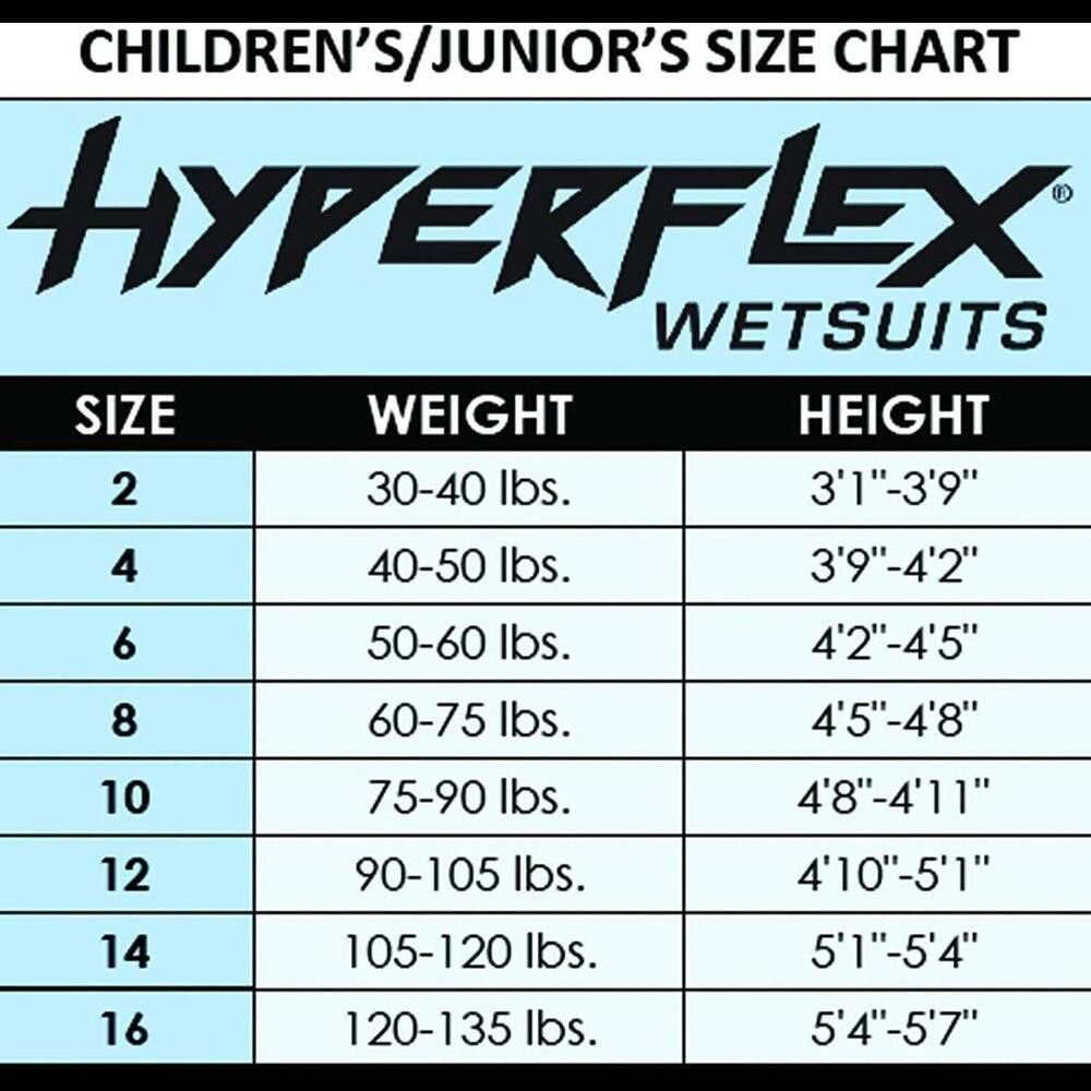 Designer HYPERFLEX Juniors' 3/2 ACCESS BZ Unisex Wetsuit Size 16 Size ONE SIZE - 8 Thumbnail